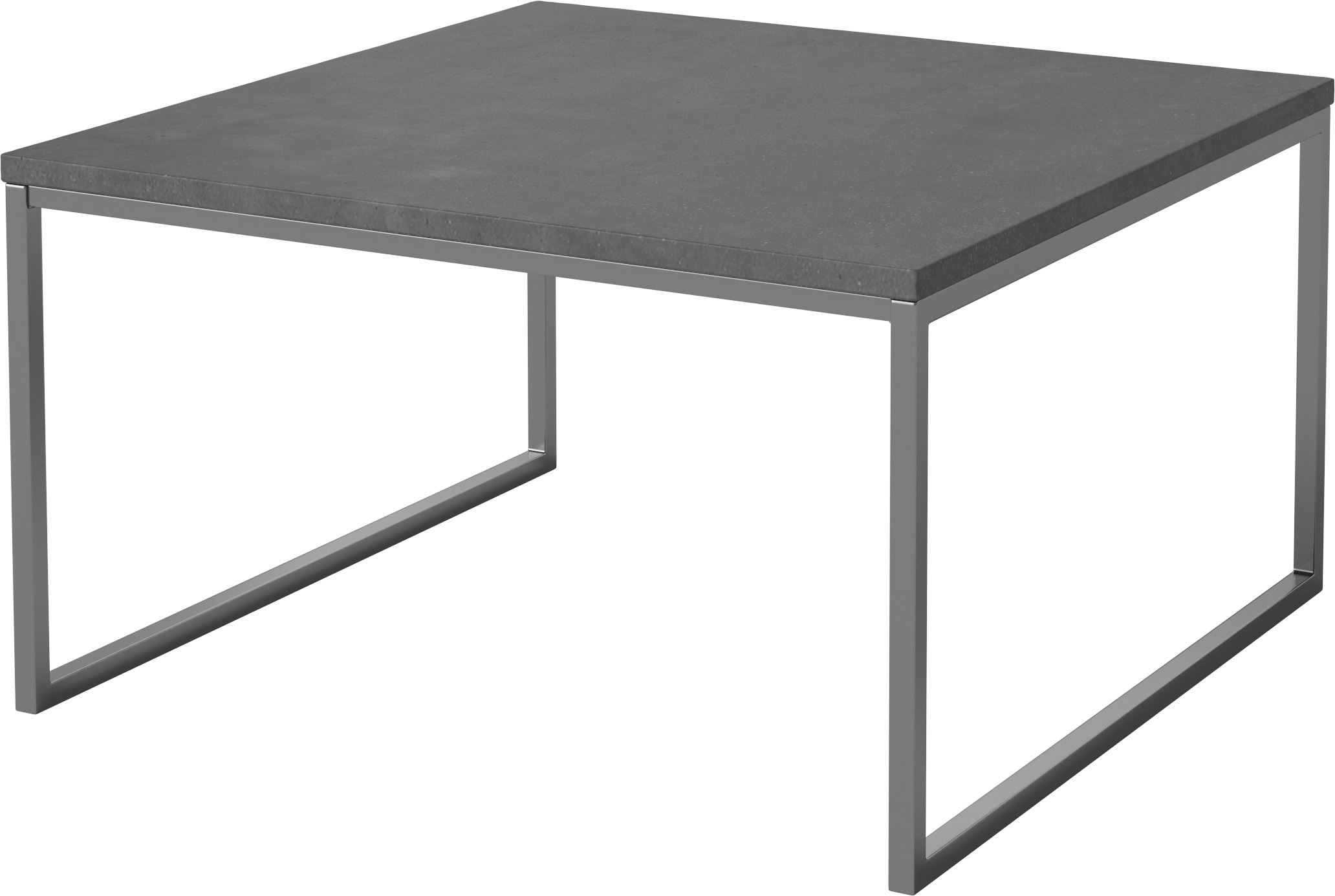 Externer Couchtisch Como dunkelgrauer Beton mit einer Stahlbasis
