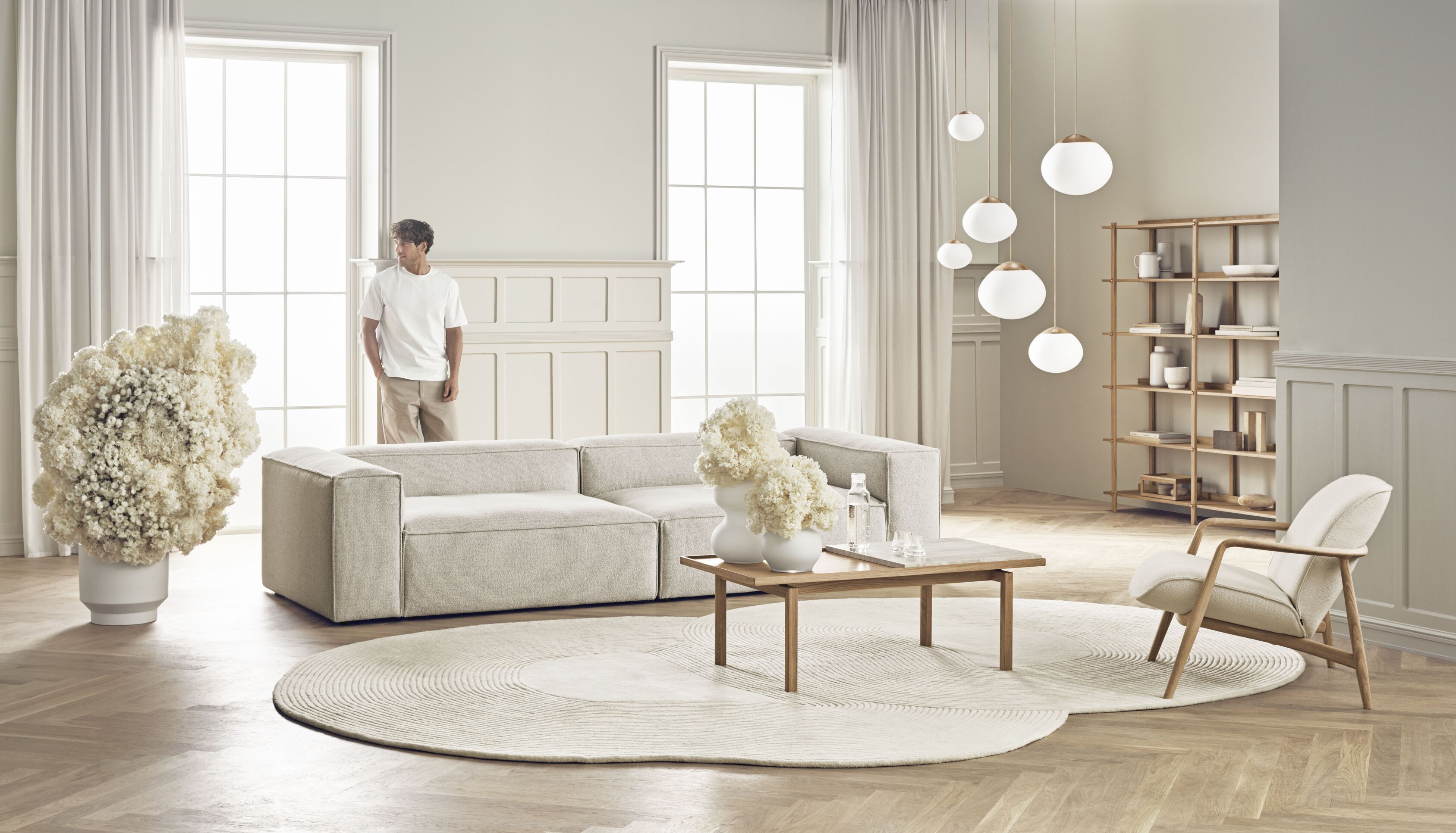 Zen Rounded rug cream