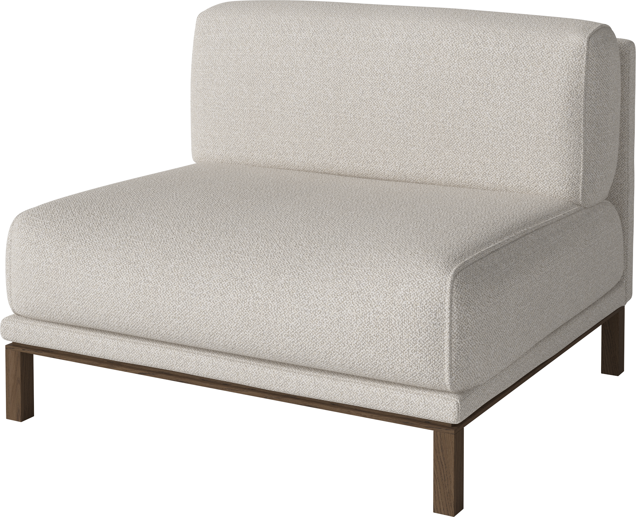 Modulares Sofa gemütlich - zentrales Modul mit einer dunklen Basis