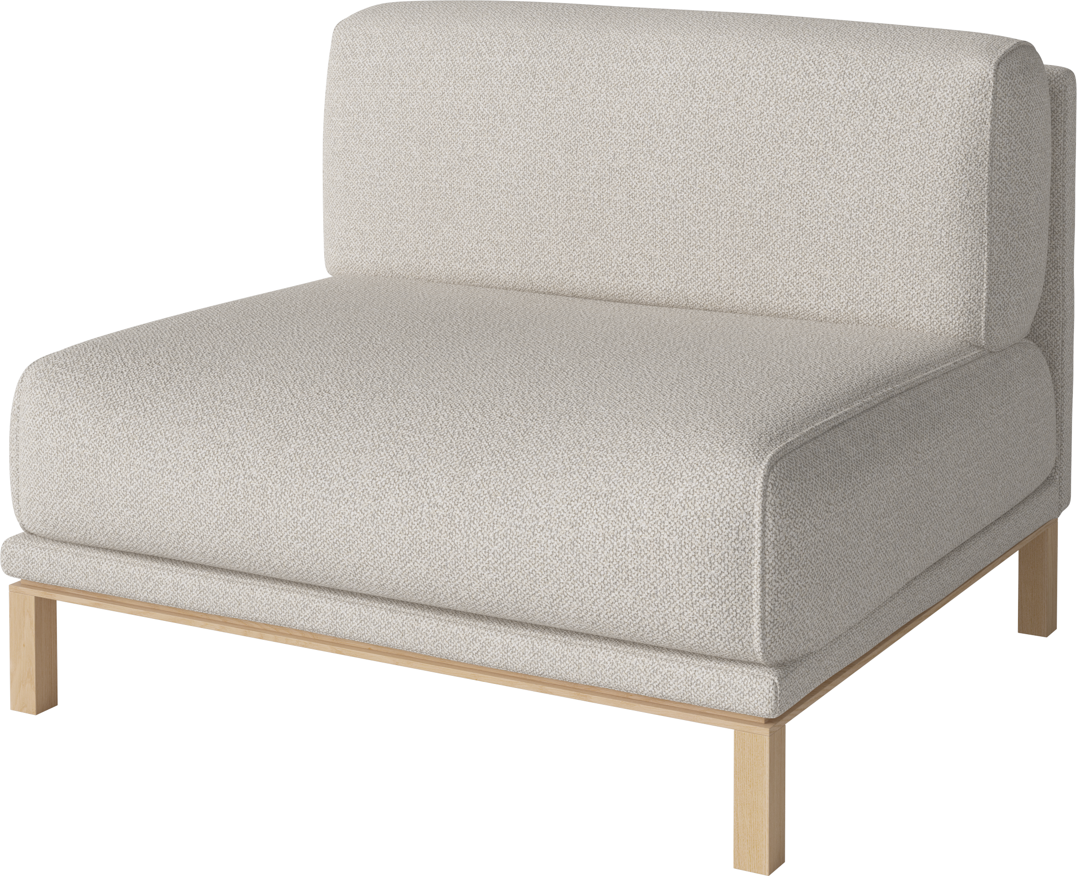 Modulares Sofa gemütlich - zentrales Modul mit einer weißten Basis