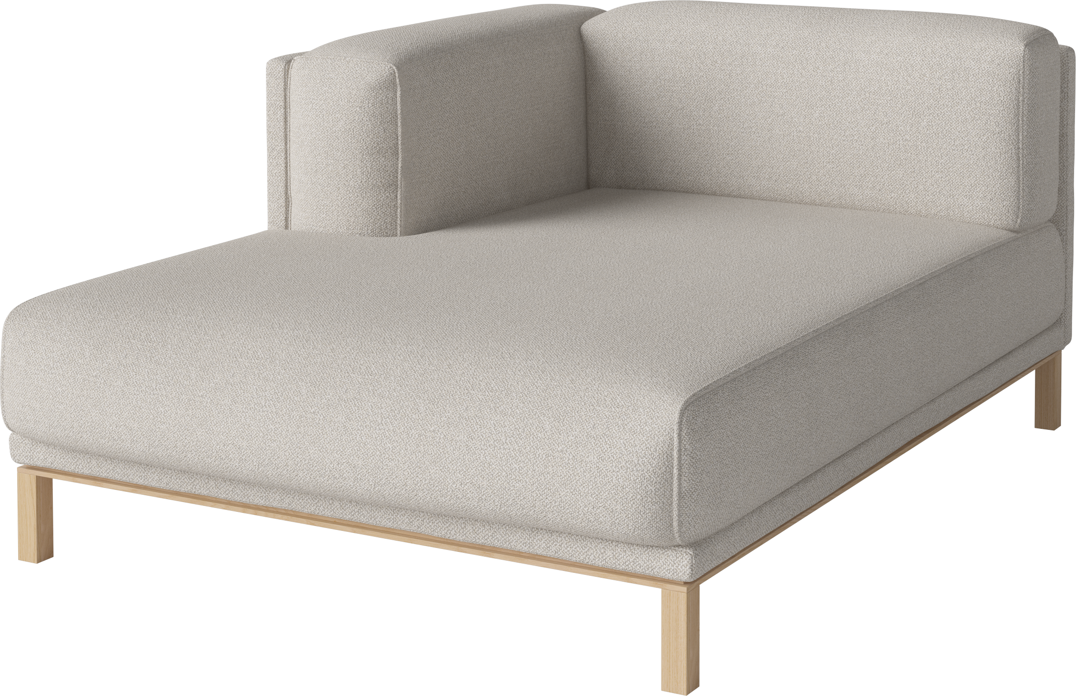 Modulares Sofa gemütlich - links - gehandelte Chaise mit einer weißten Basis