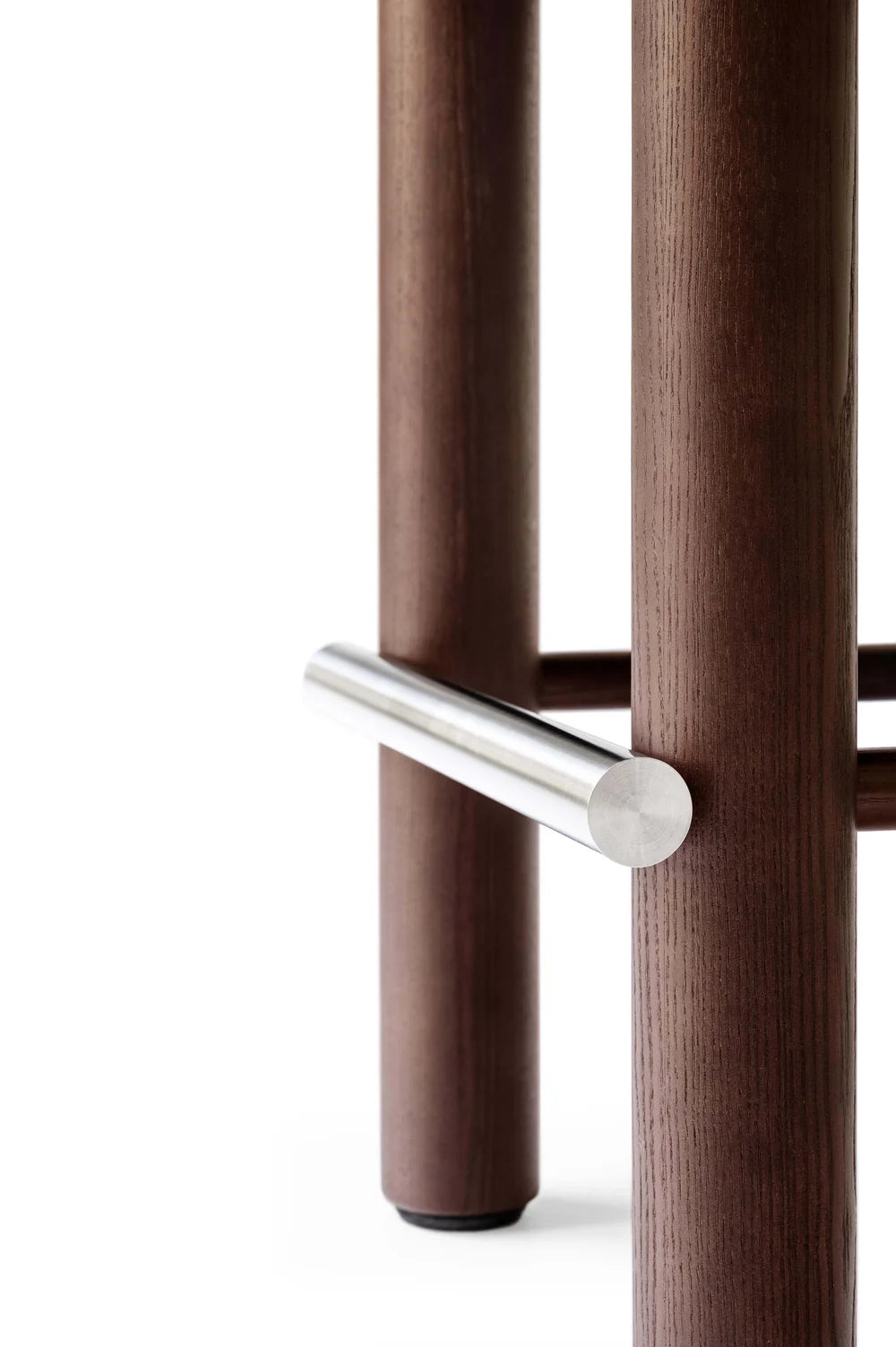 Upholstered Bar Stool GROPIUS CS2 with Wooden Base