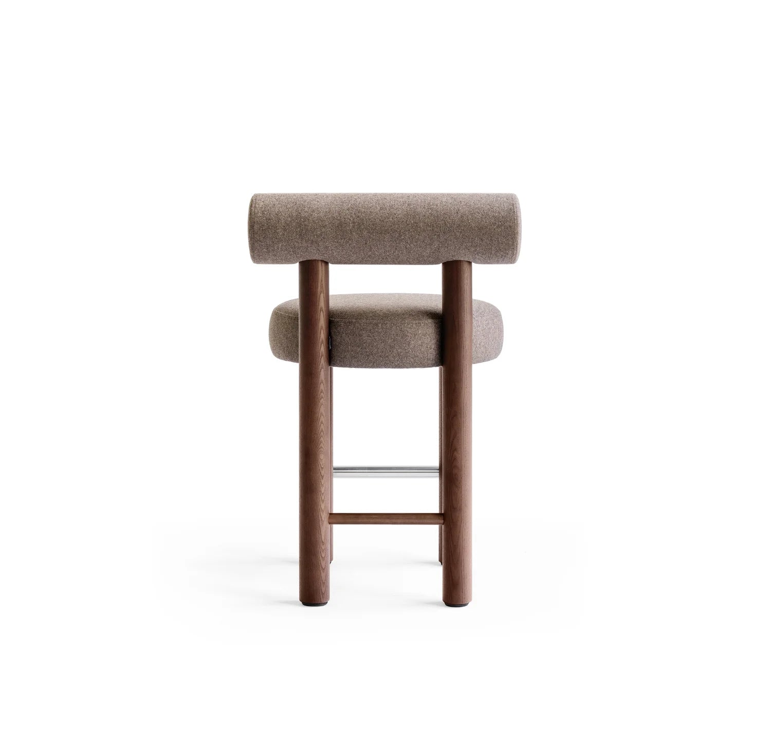 Upholstered Bar Stool GROPIUS CS2 with Wooden Base