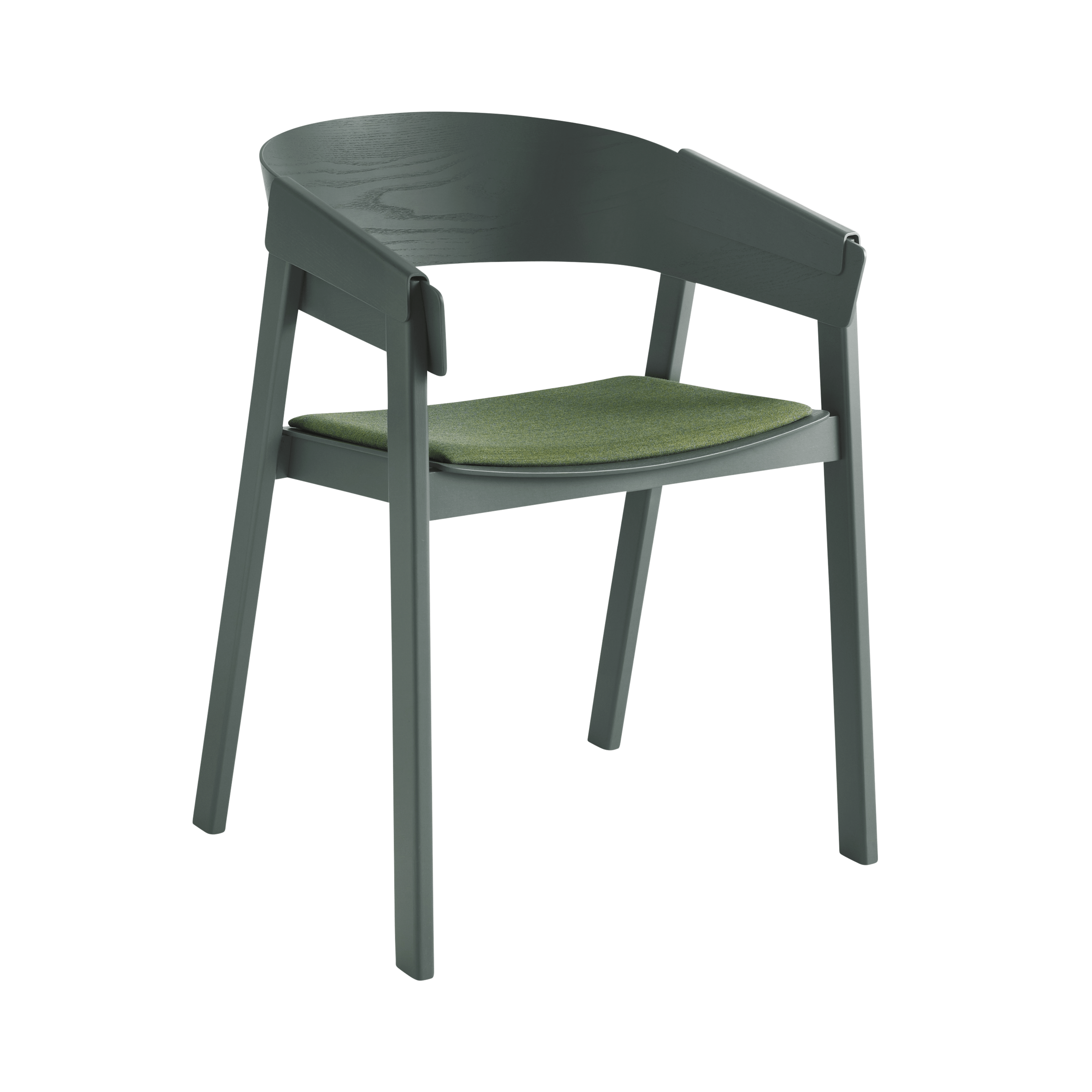 COVER Armchair with Armrests, Customized with Green Base