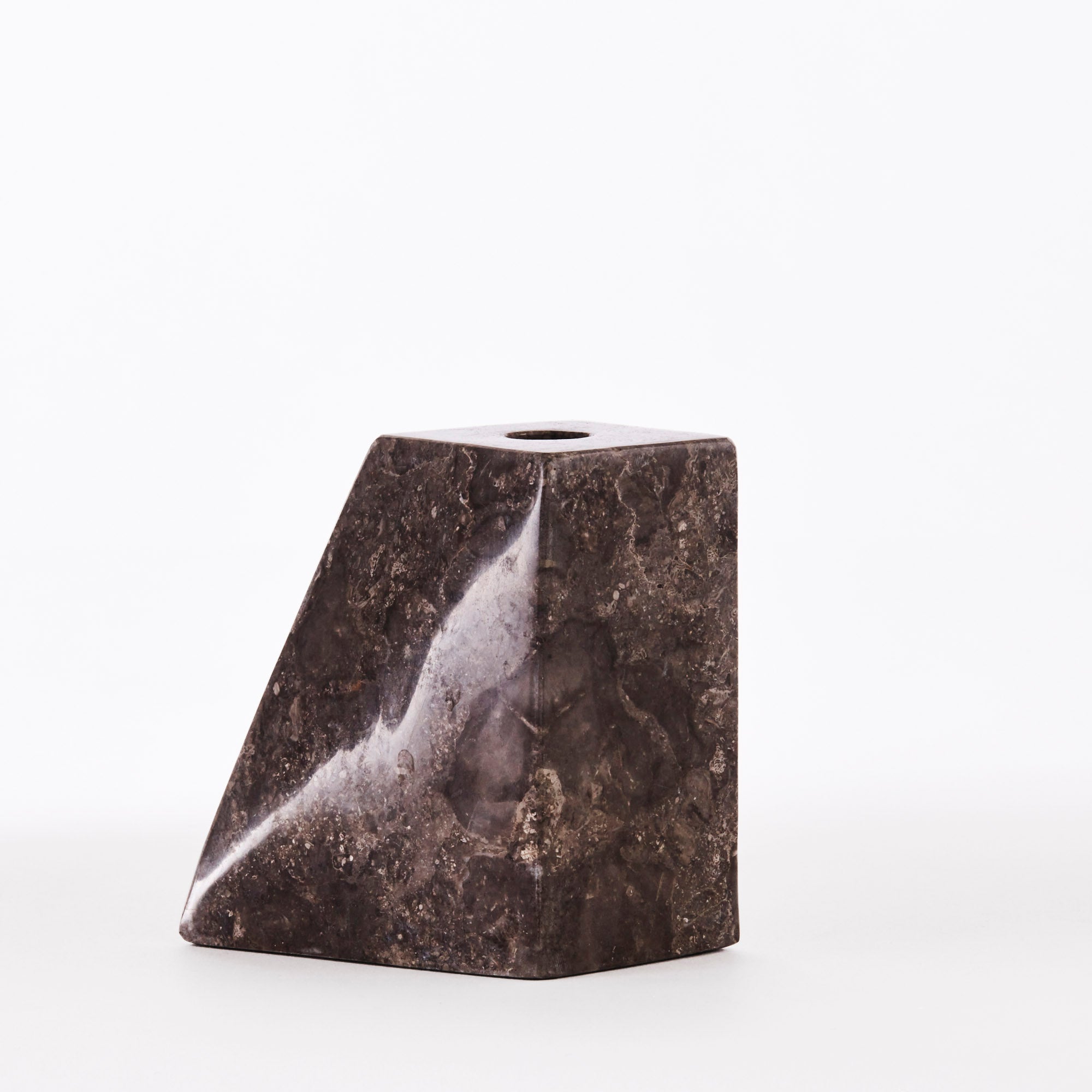 PYRAMID Candle Holder Set Gray Marble