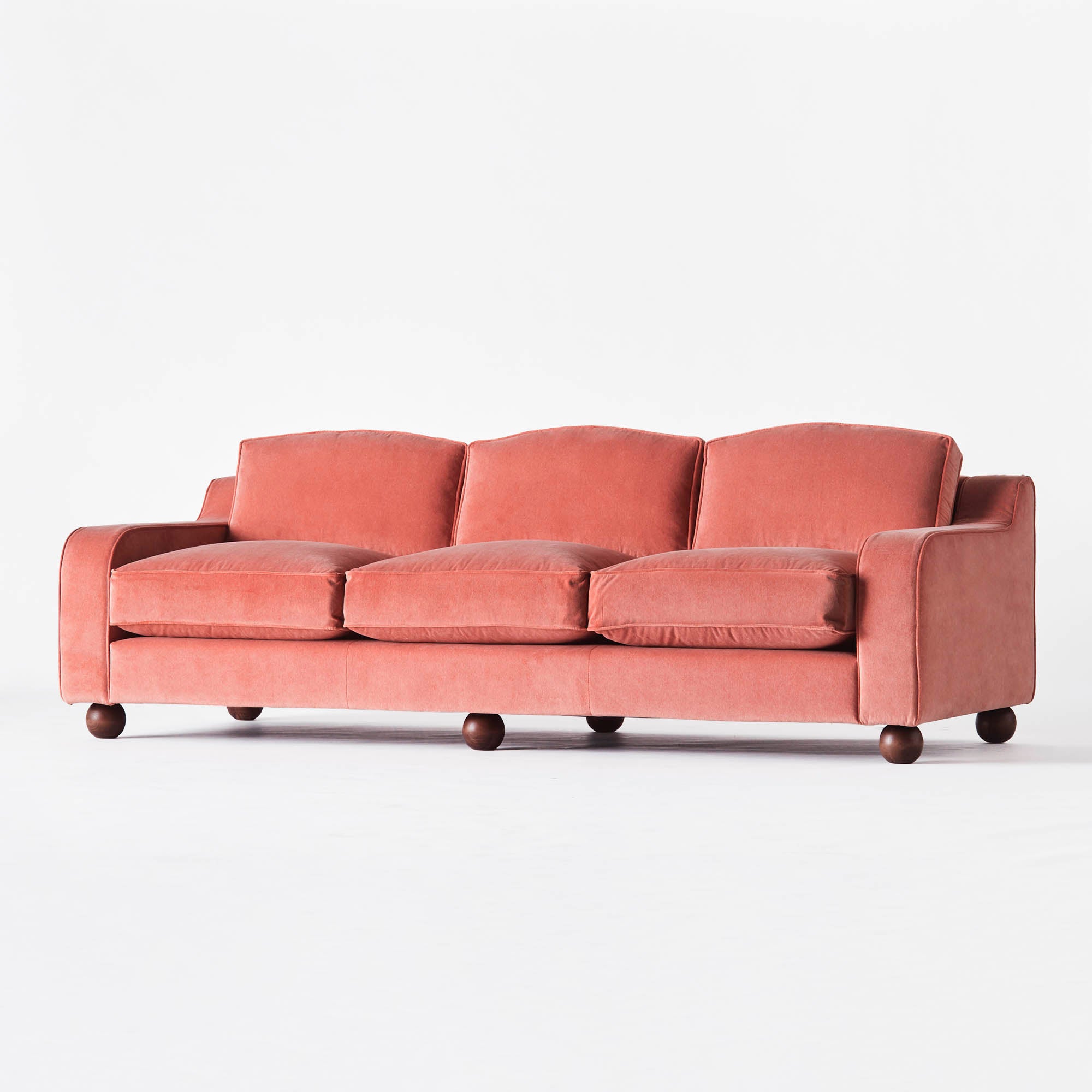 Sofa LOLA korallfarbener Samt