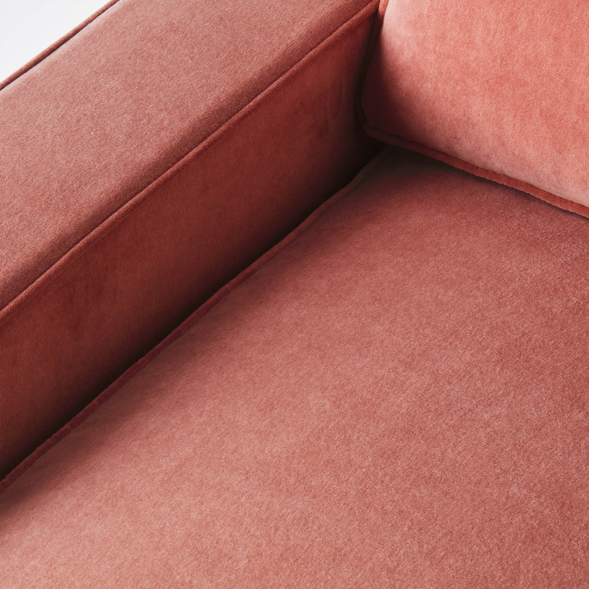 Sofa LOLA korallfarbener Samt
