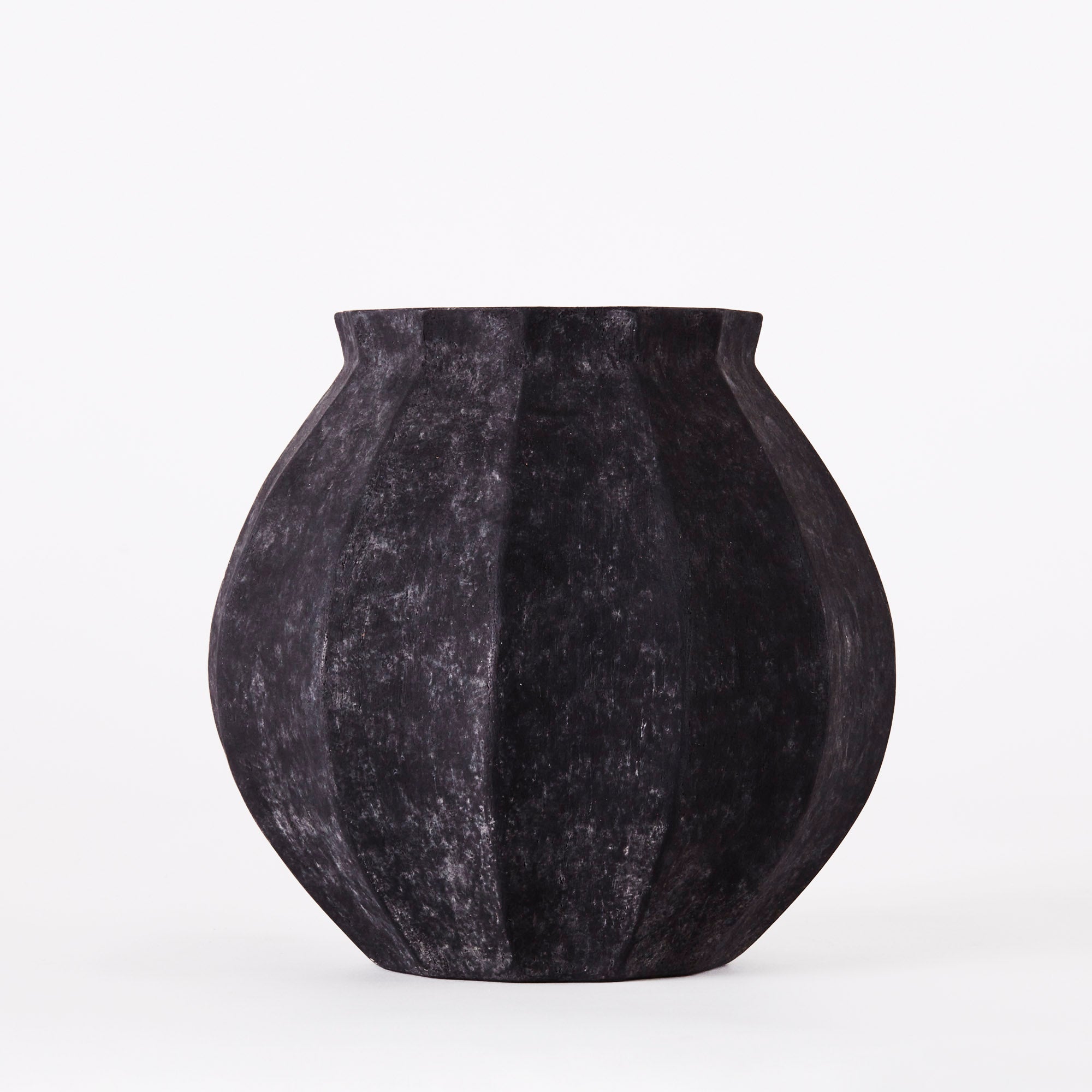 WEDGES vase black ceramic