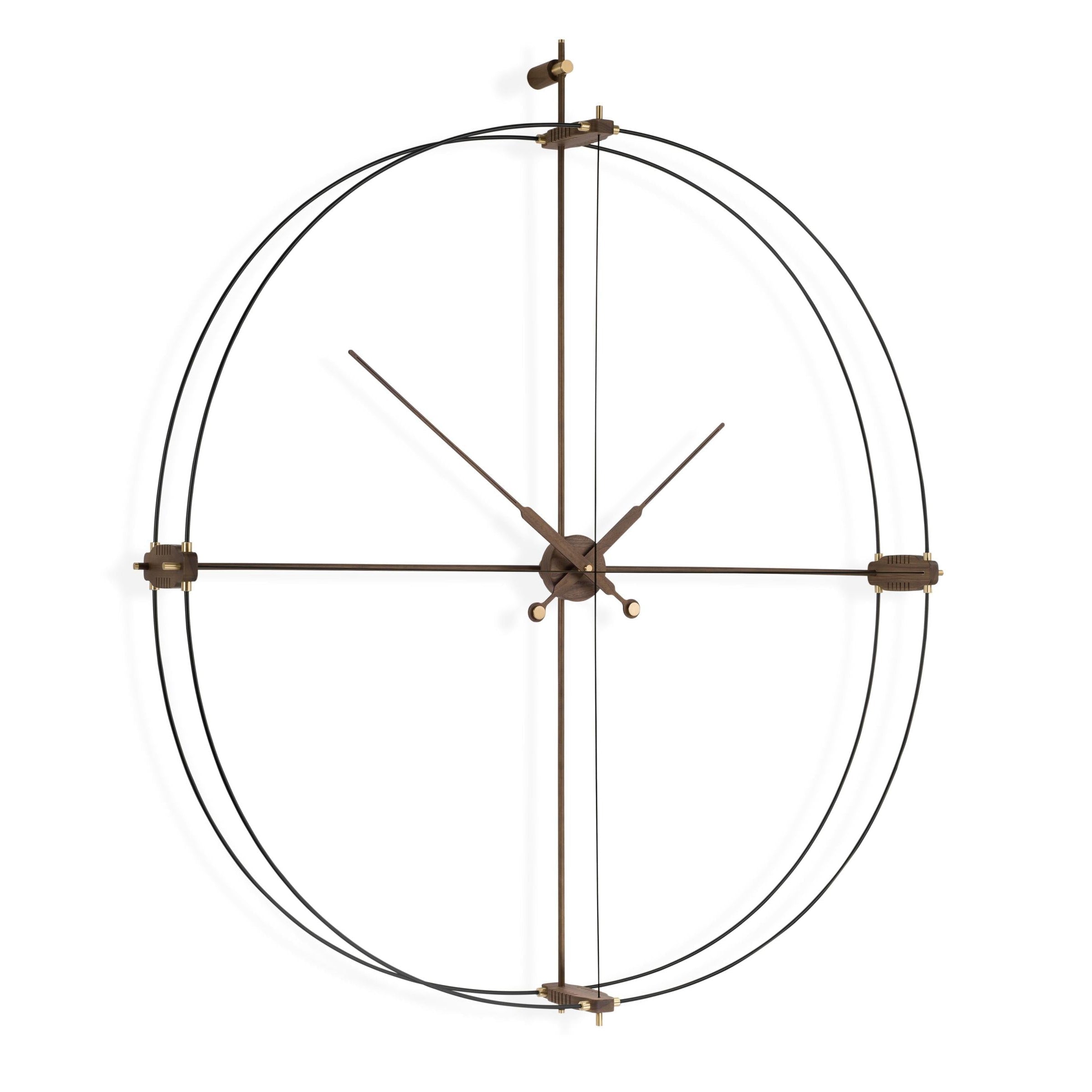 Wanduhr DELMORI PREMIUM Nussbaum mit Schwarz