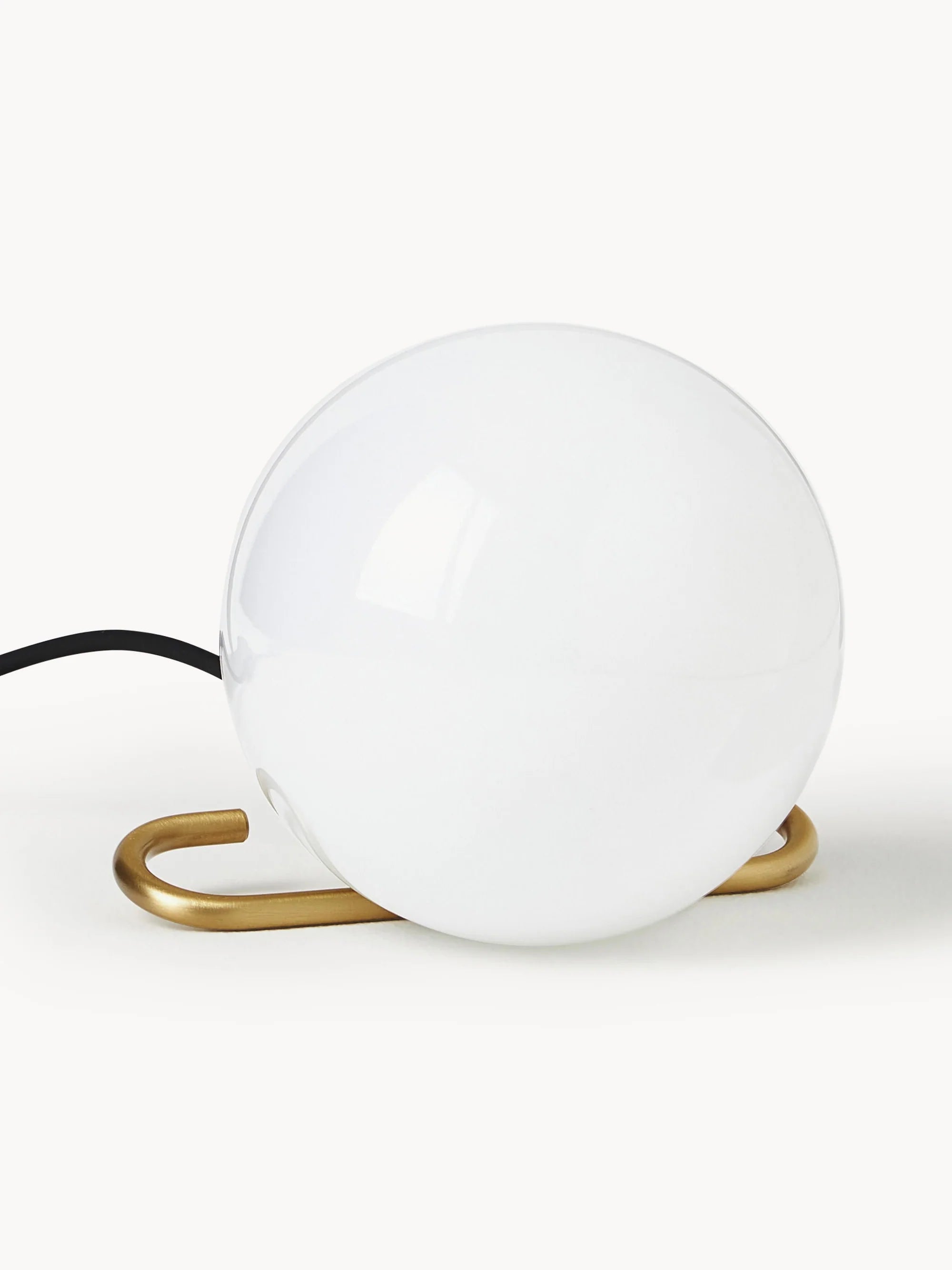 NH1217 Brass Table Lamp with White Glass