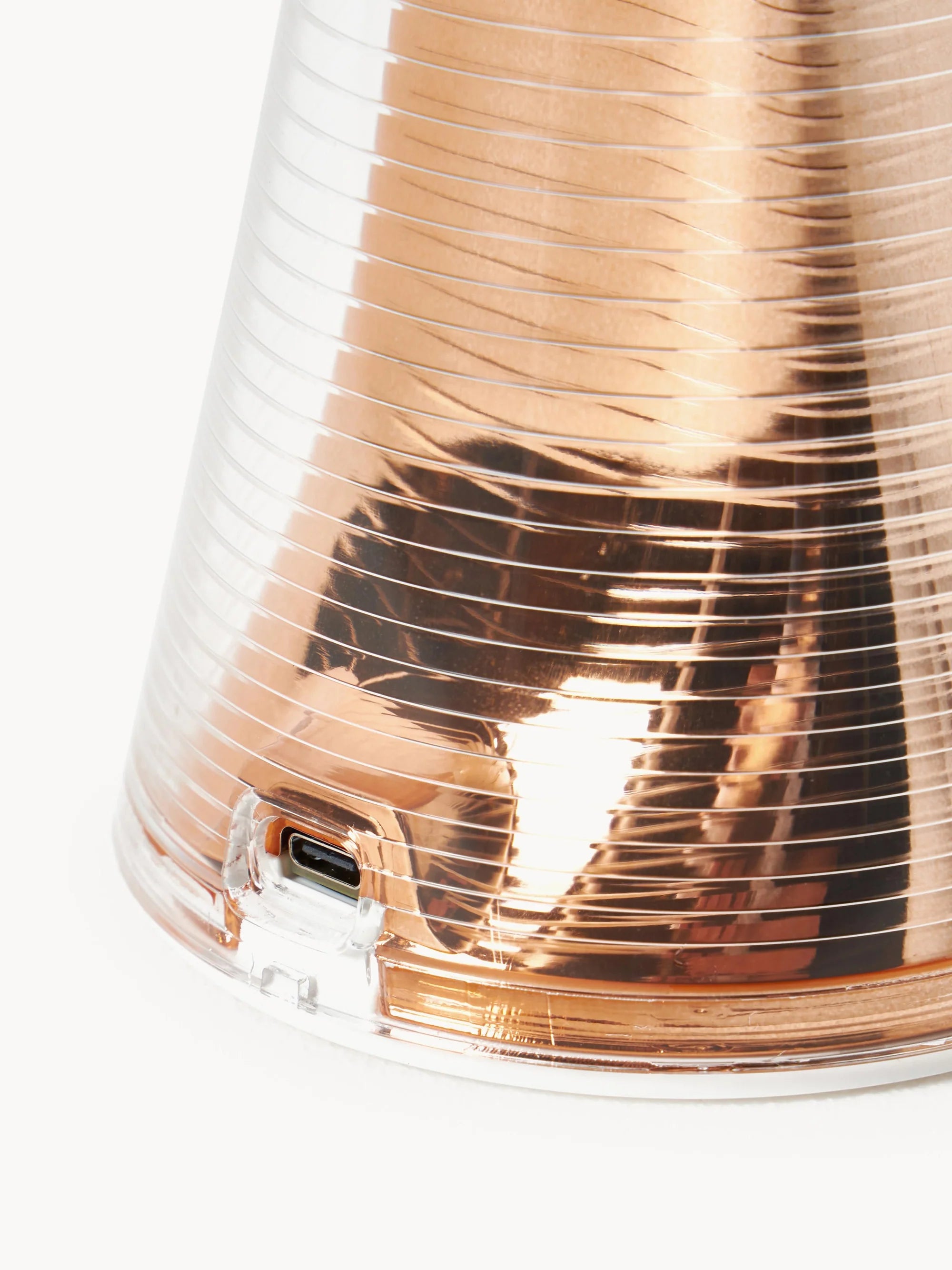 Tragbare Lampe COME TOGETHER transparent mit Kupfer