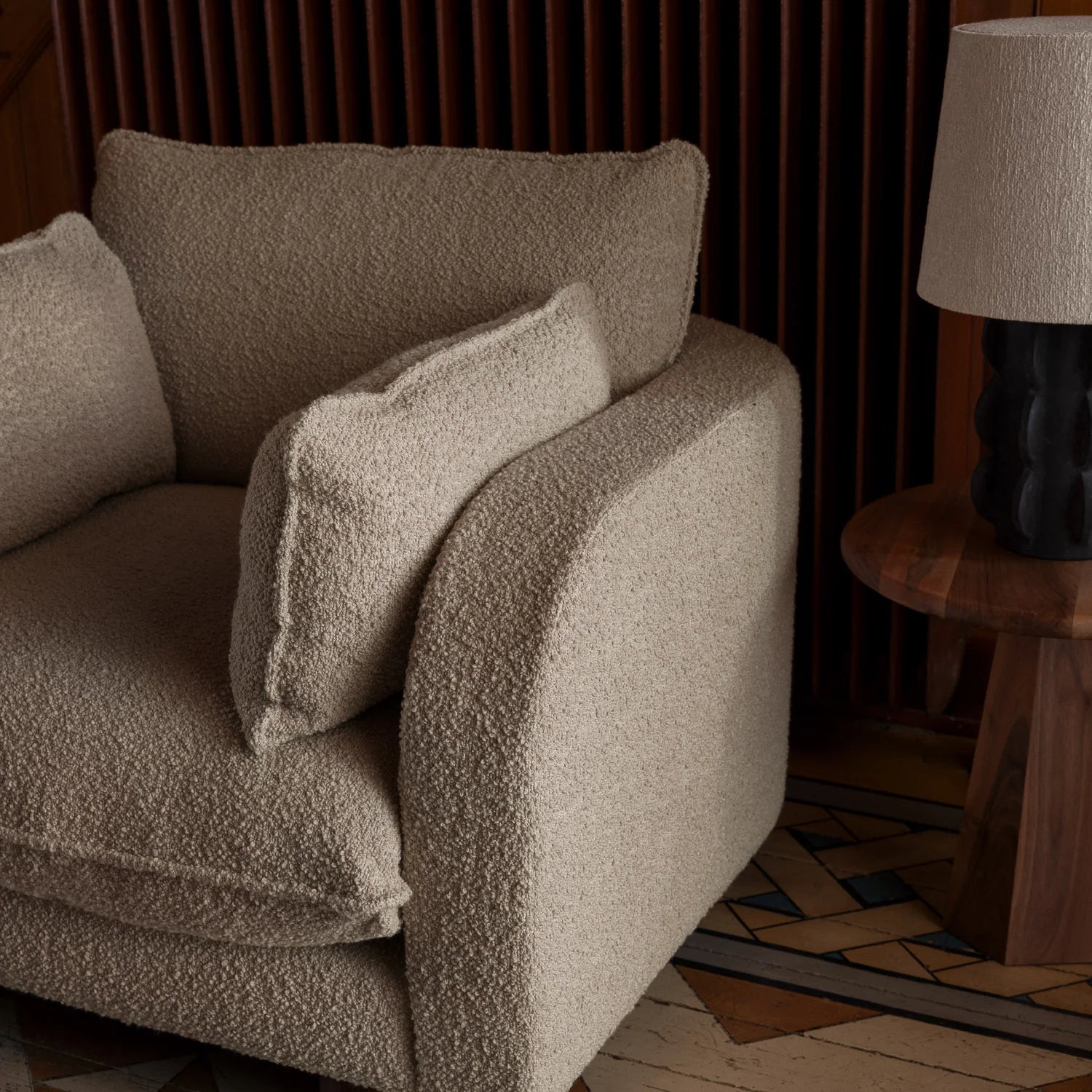 MILES Beige Boucle Armchair