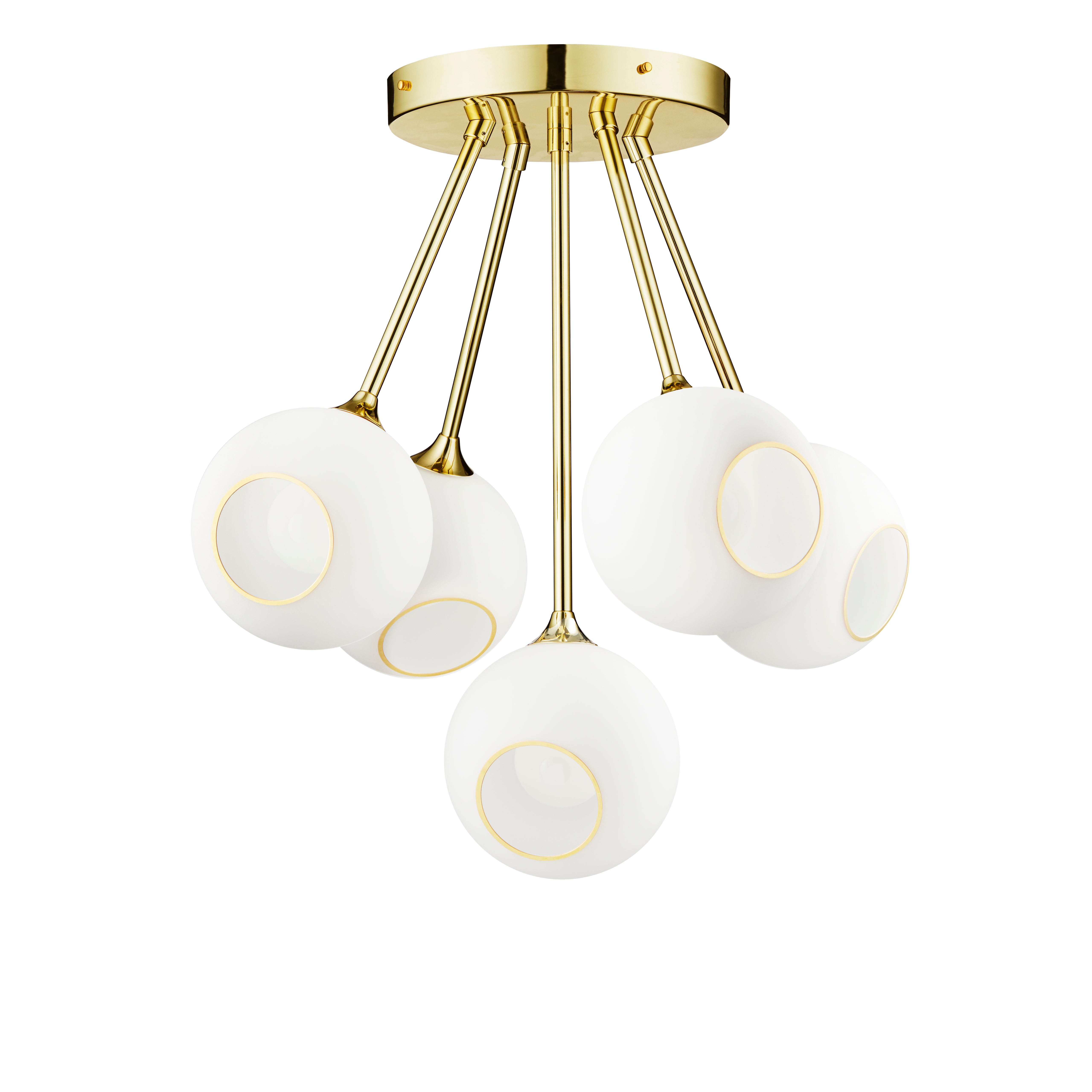 Chandelier BALLROOM MOLECULE white with gold finish [Amelia]