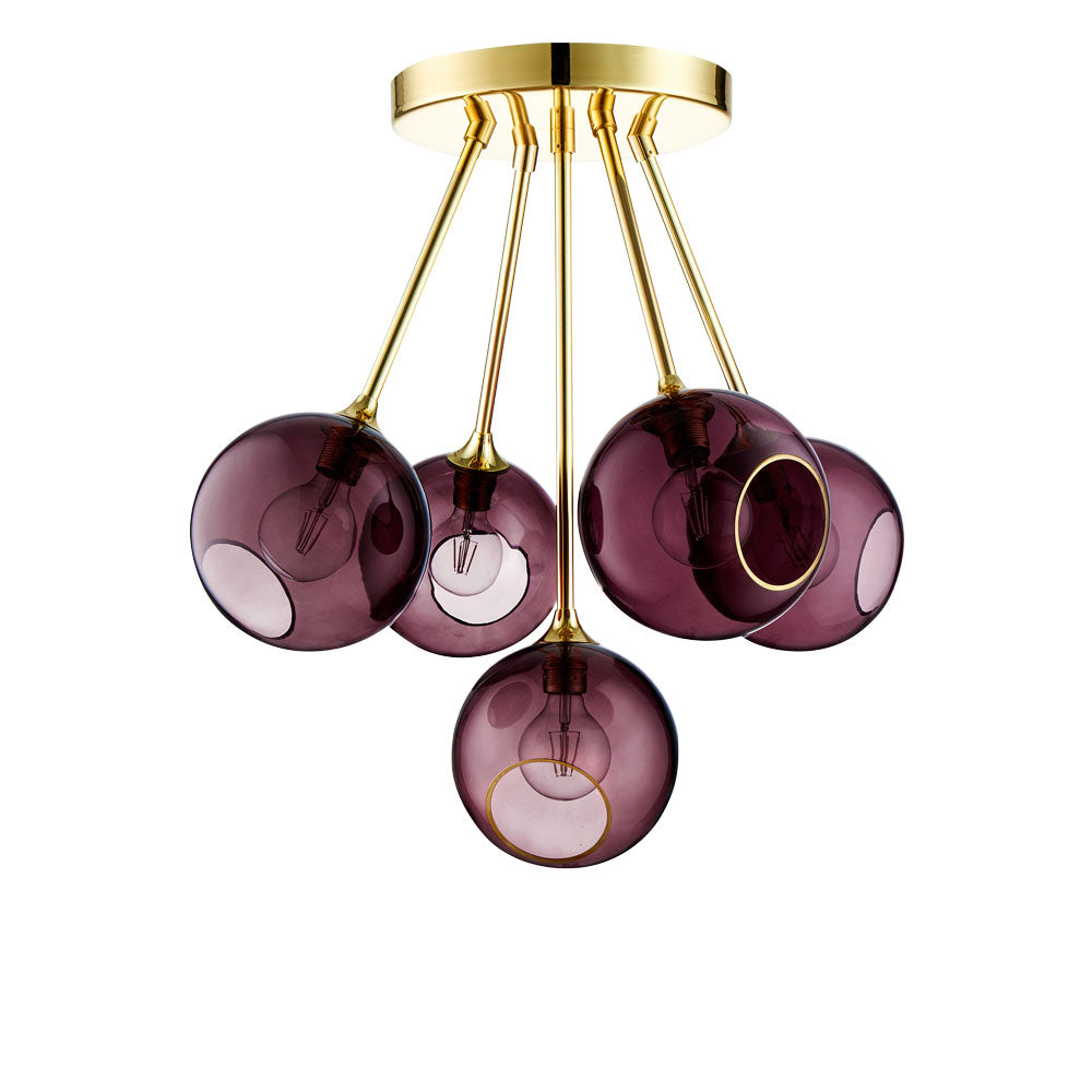 Ballroom Molecule Plum Chandelier with Gold Finish [Amelia]