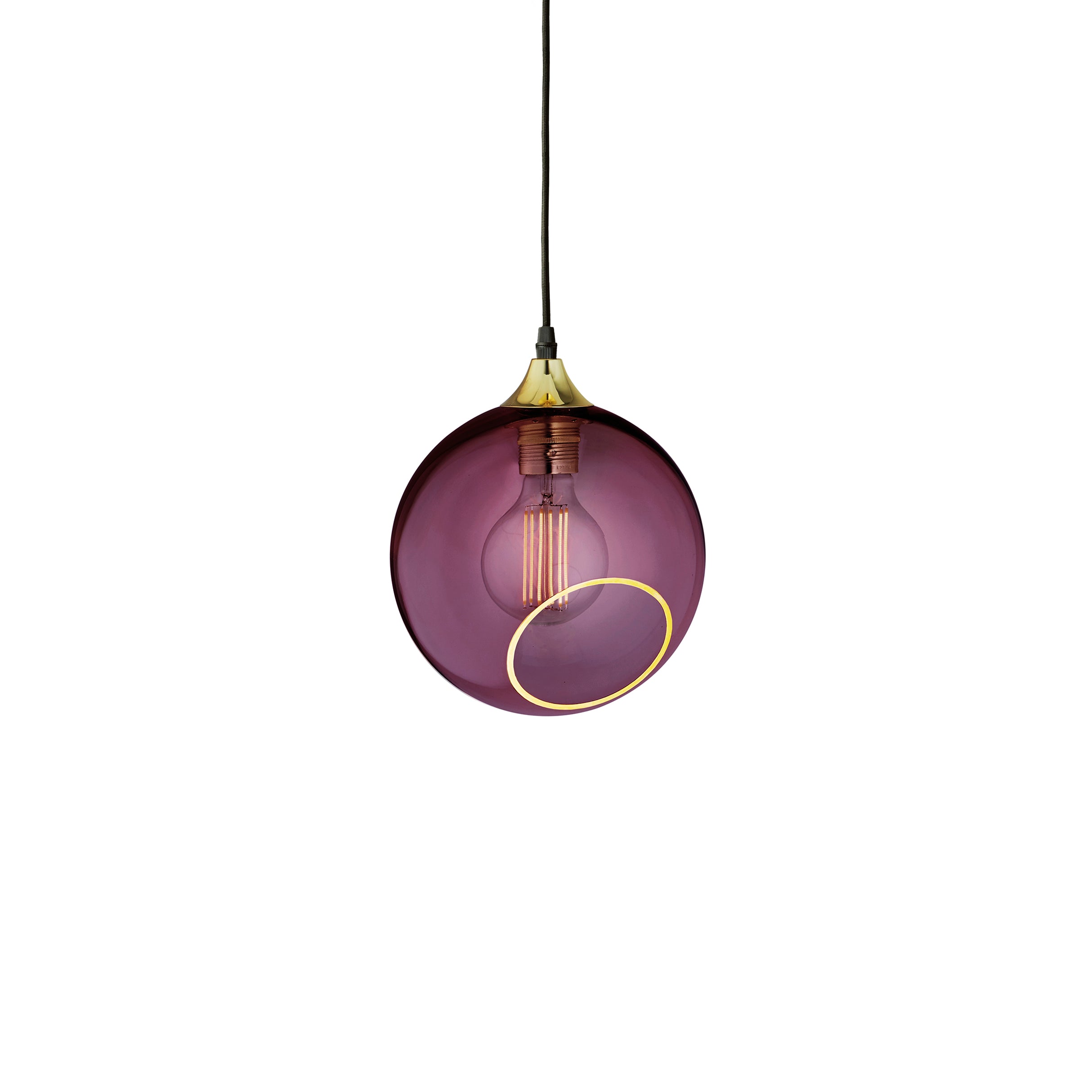 Pendelleuchte BALLROOM pflaume mit goldener Veredelung