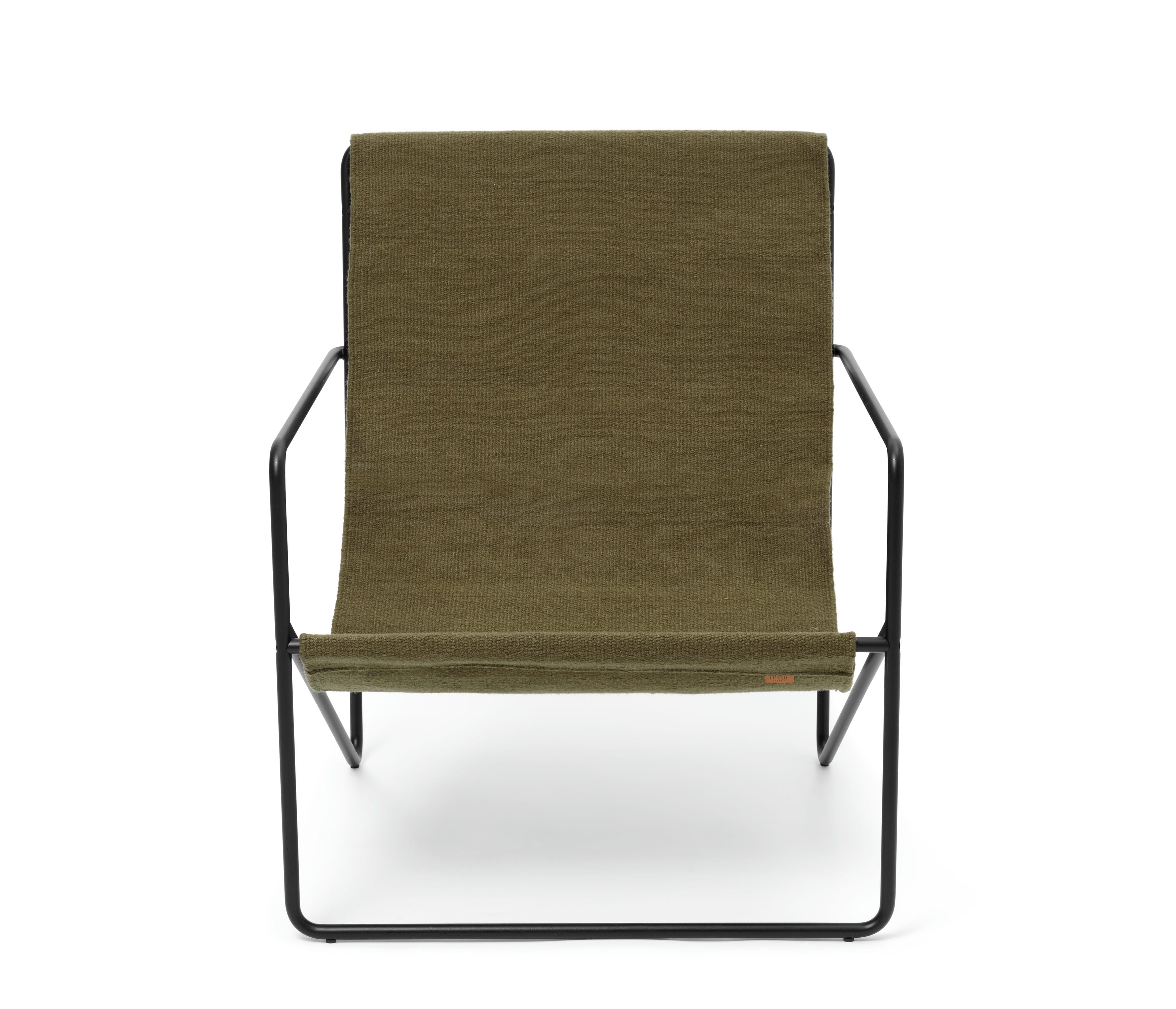 Desert Olive garden armchair with a black base