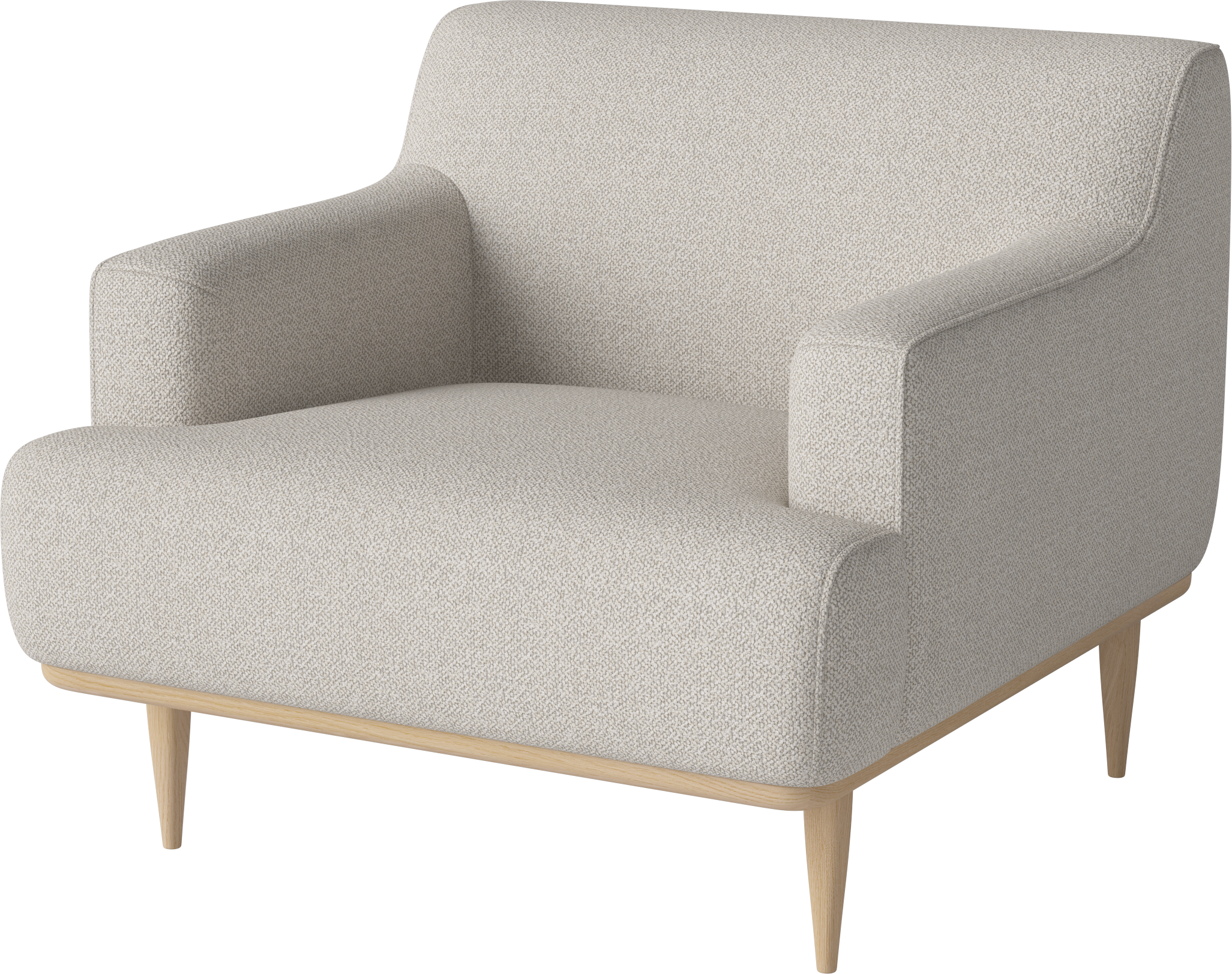 Dover armchair base made of bleached oak wood