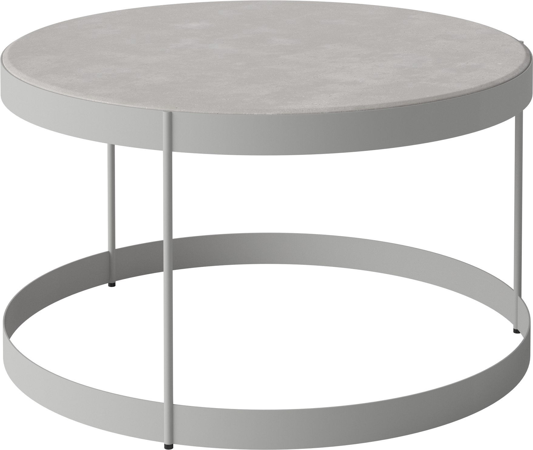 Couchtisch Drum Stone Top mit einer grauen Basis