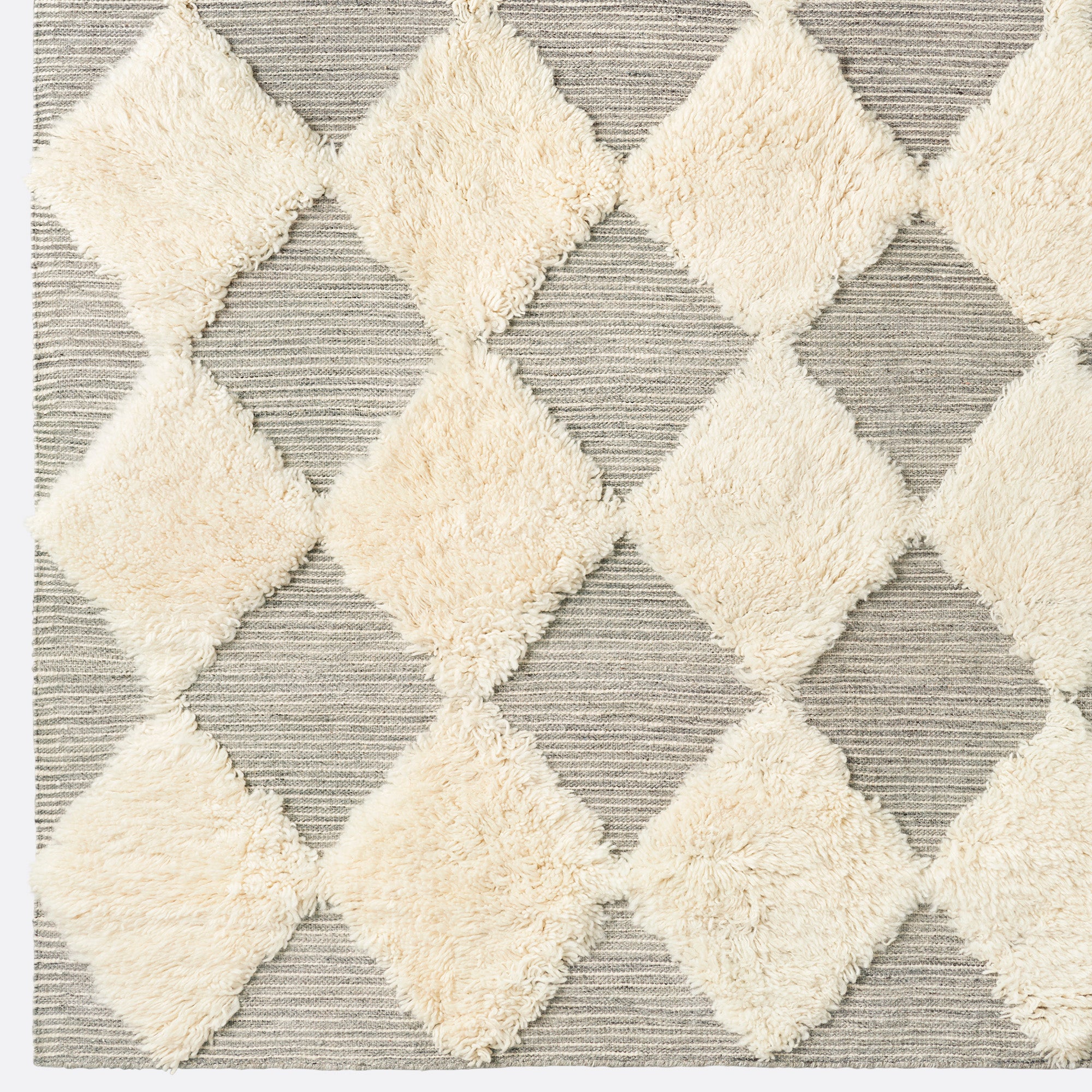 Teppich CHESS RYA grau mit cremefarbenem