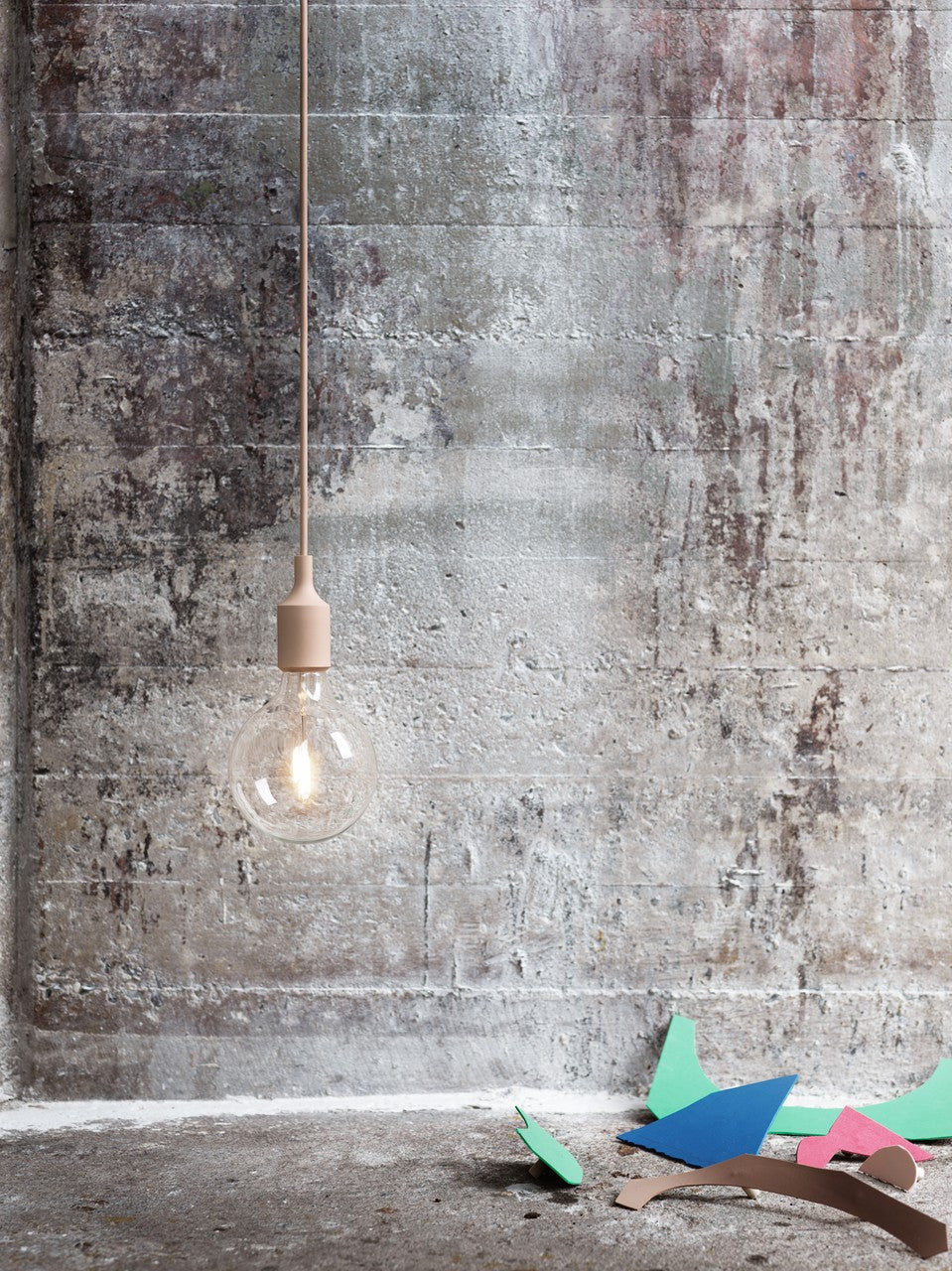 Lampa wisząca E27 beżowo-zielony