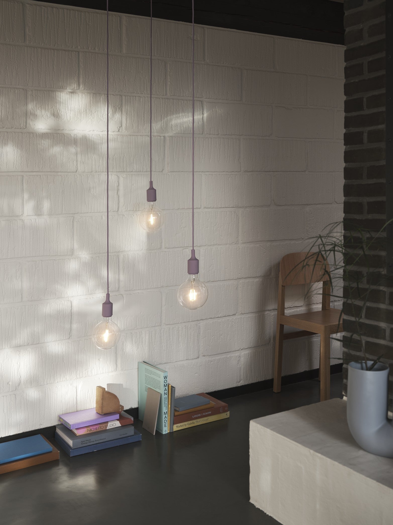 Lampa wisząca E27 liliowy