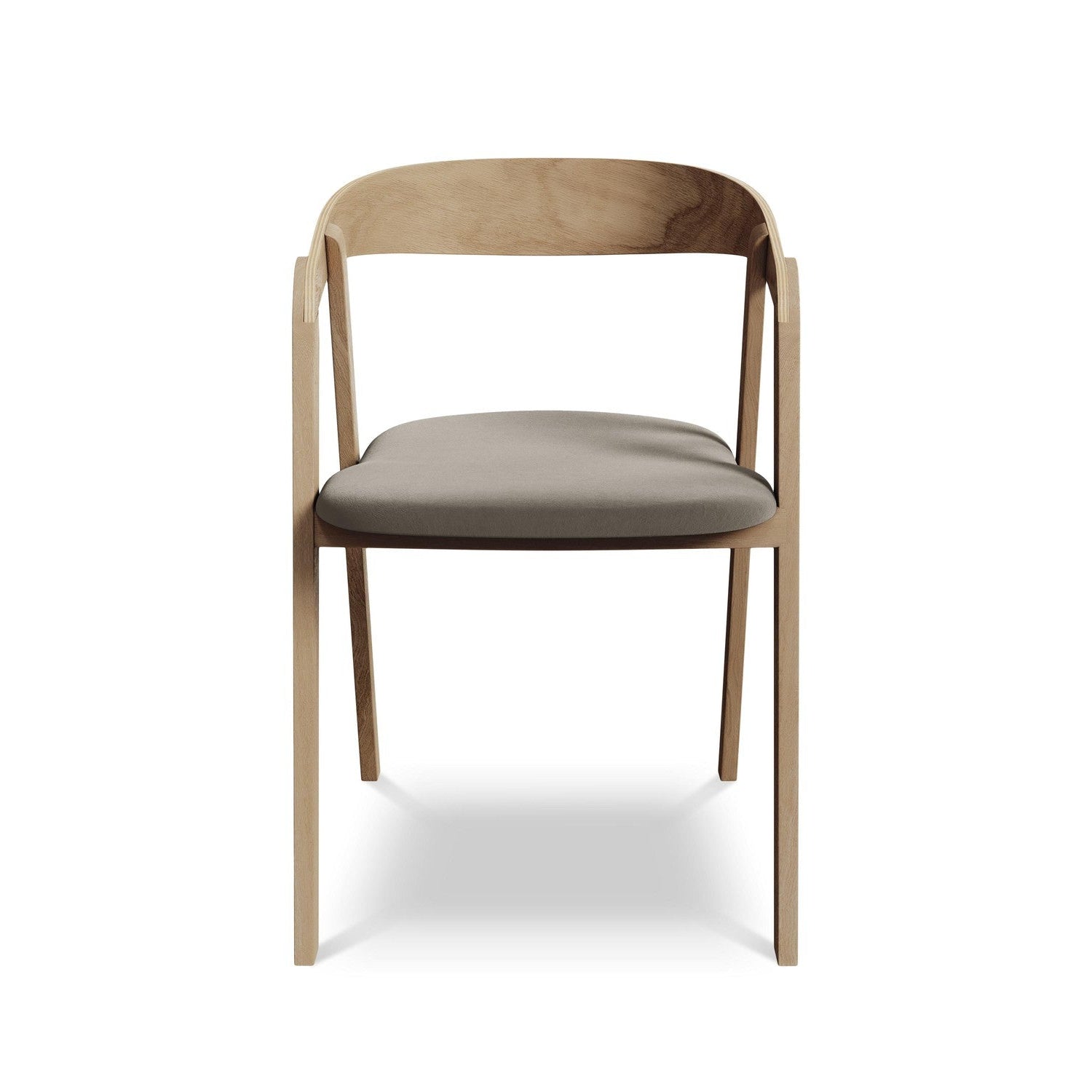 Samtstuhl ERIKA taupe mit Buchenbasis