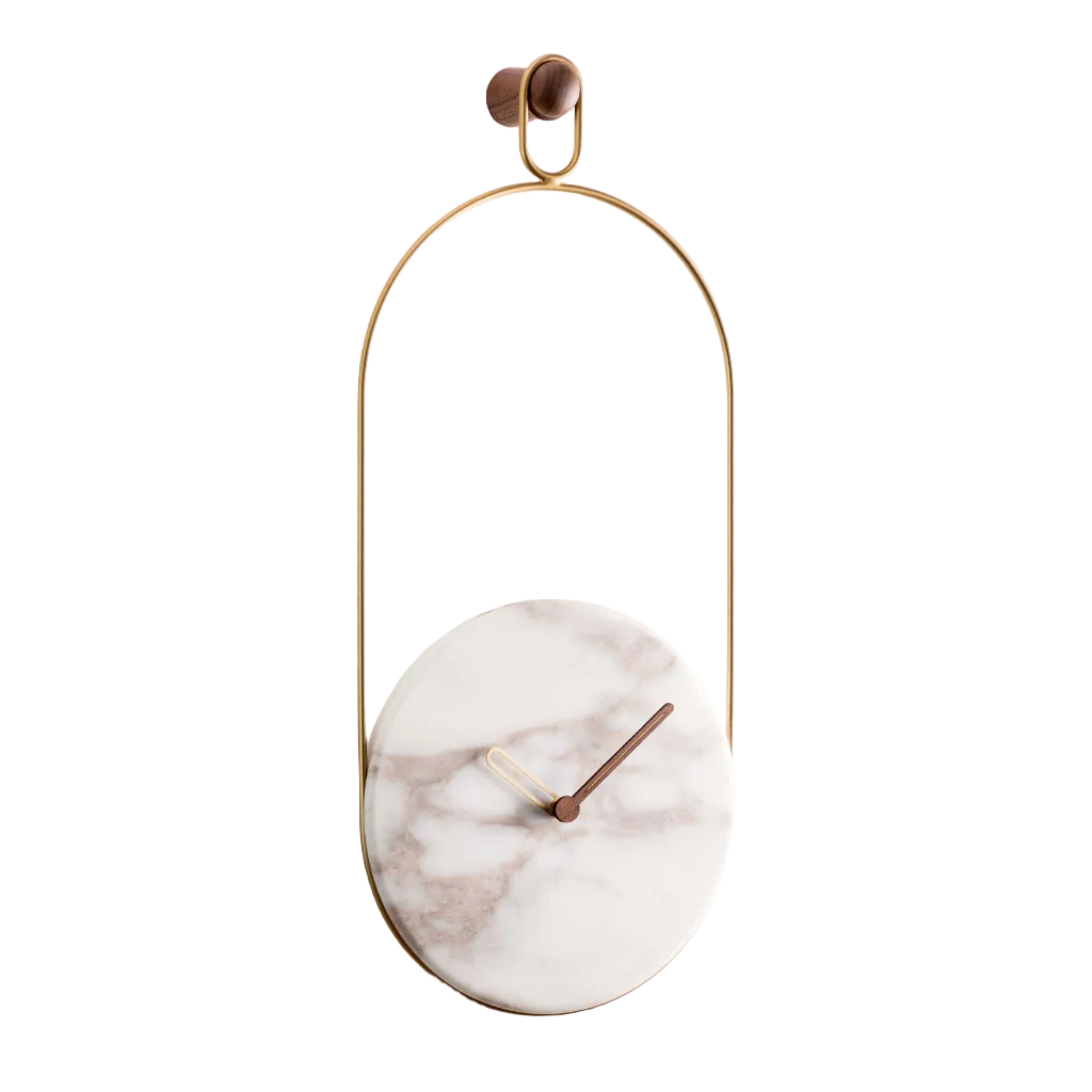 Wall Clock ESLABON White Marble with Brass