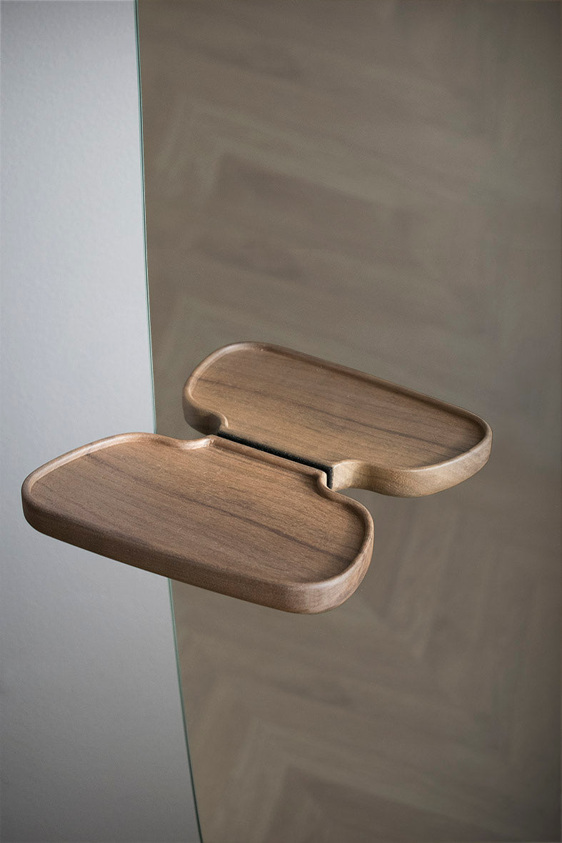 Wall Mirror with Wooden Shelf