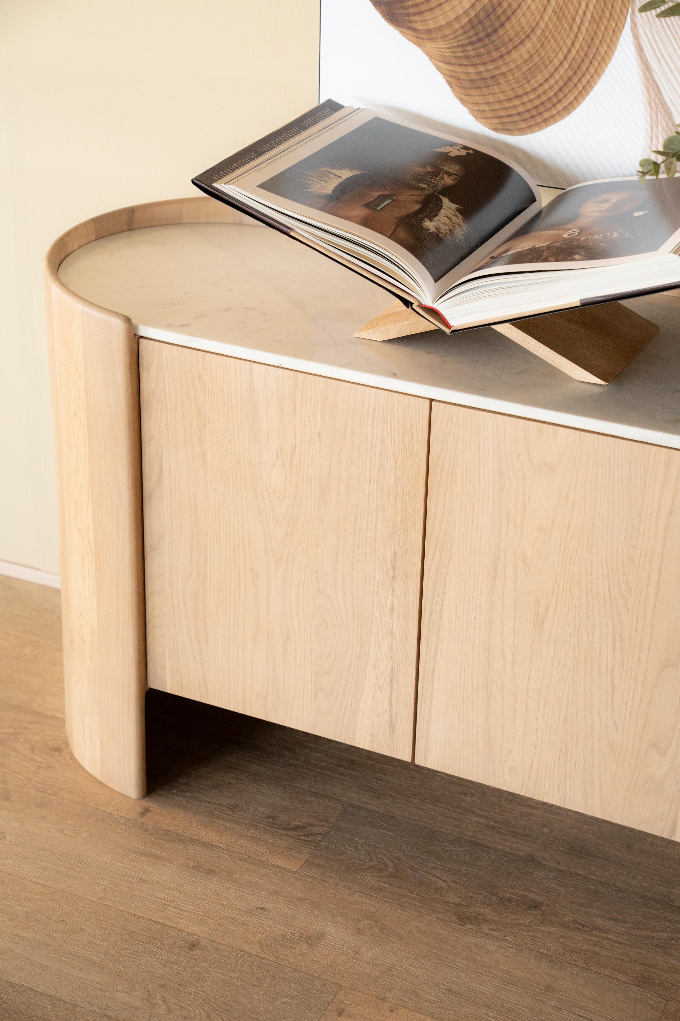 DON chest of drawers oak wood with marble top