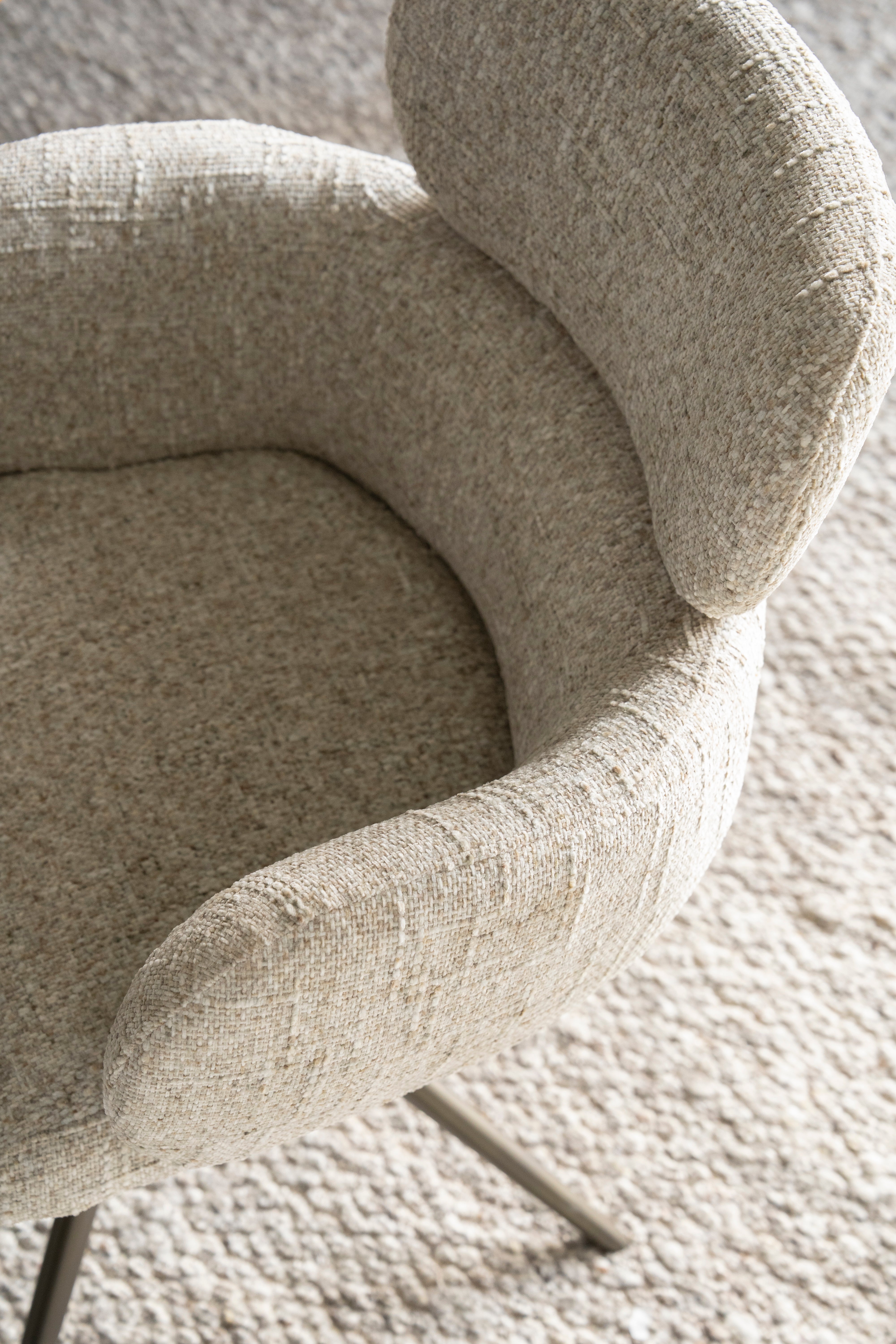 Drehstuhl DARCIO grau-braun meliert mit dunkelbraunem Fußteil