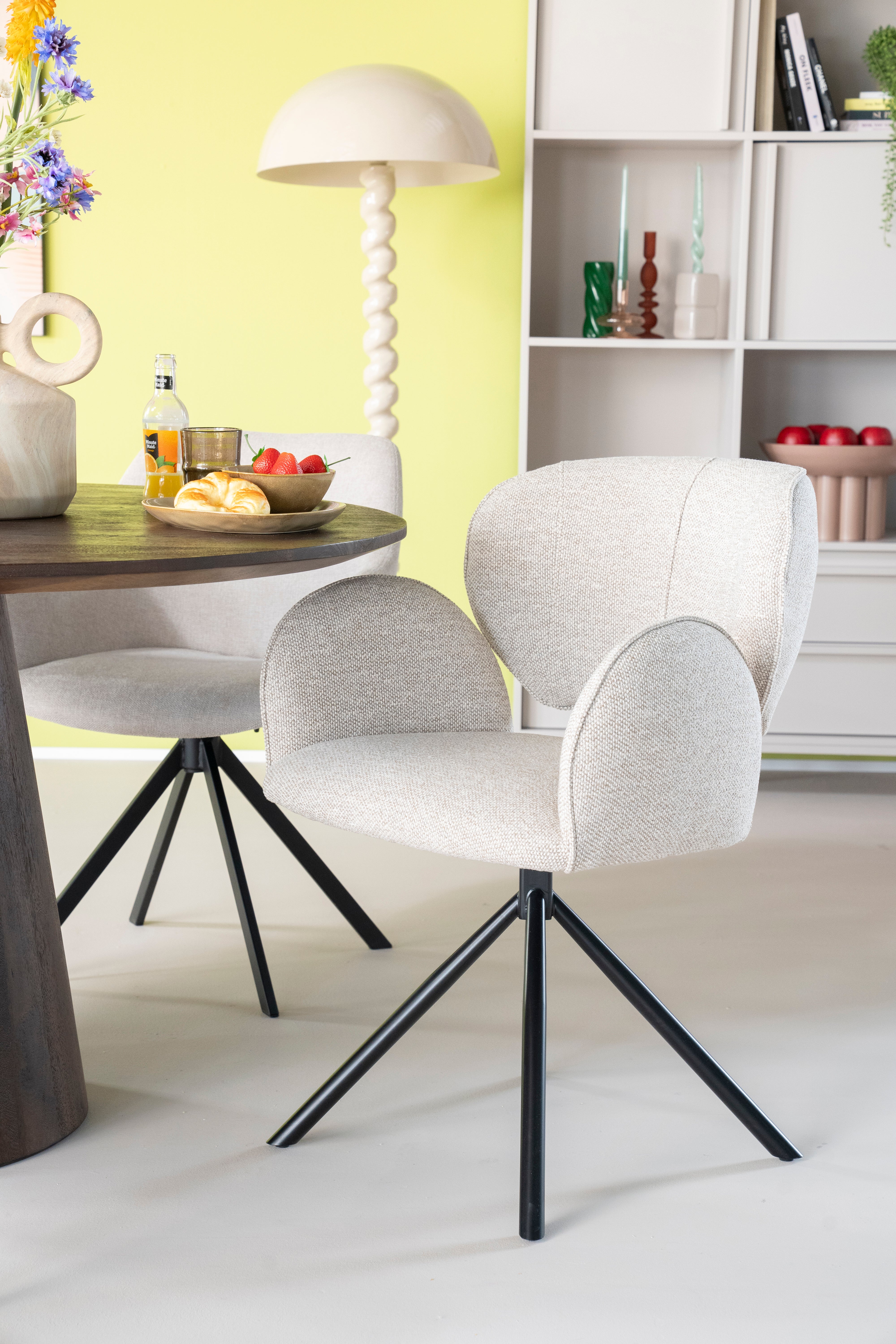 ROSALIN Chair Gray with Black Base