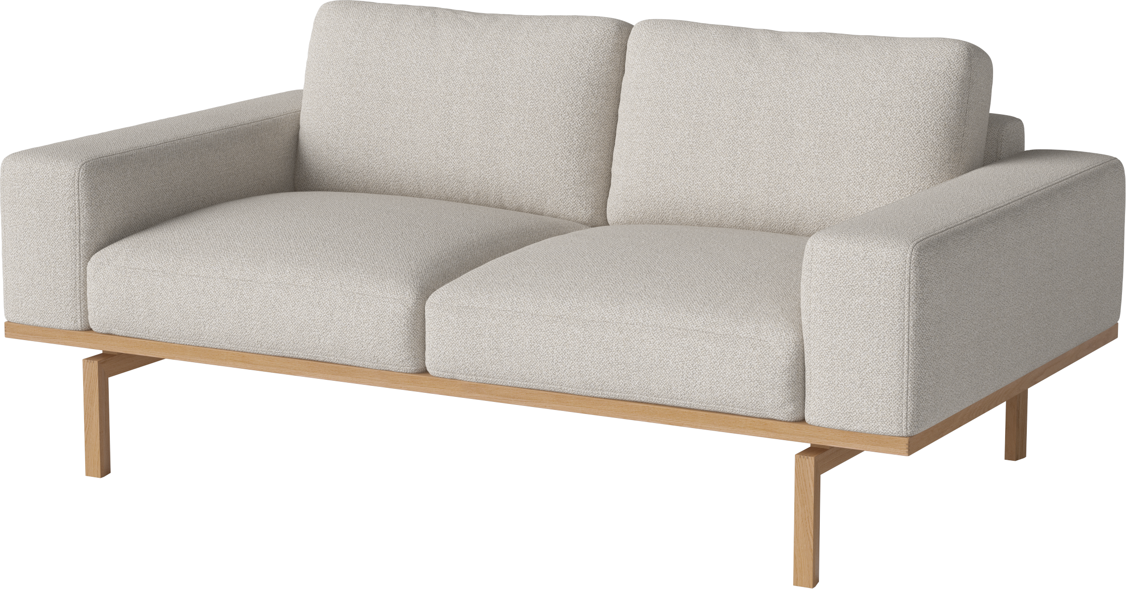 2-person sofa Elton base of oak wood