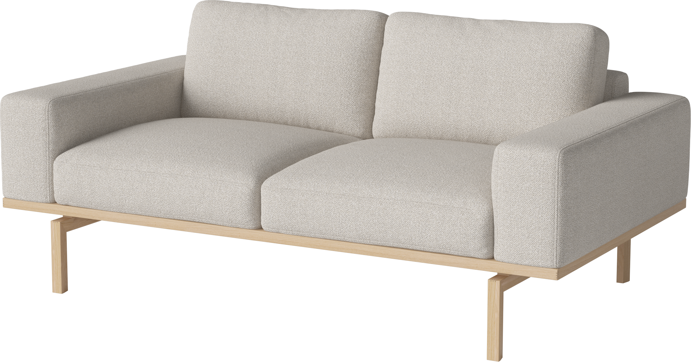 2-person sofa Elton base made of bleached oak wood