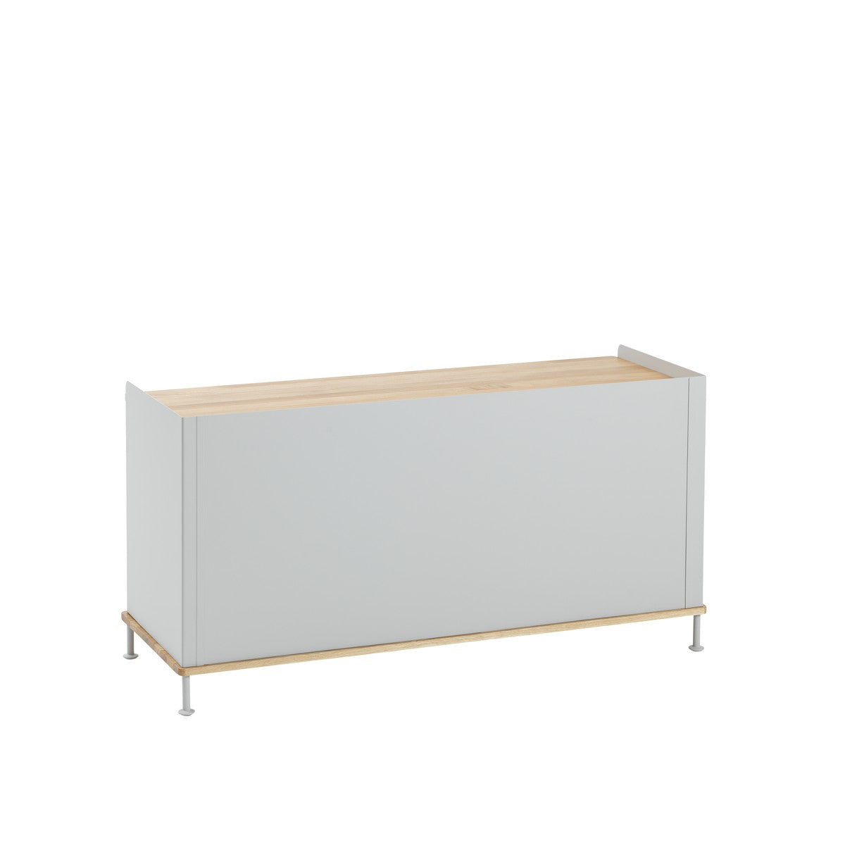 ENFOLD Chest of Drawers Gray with Oak Top