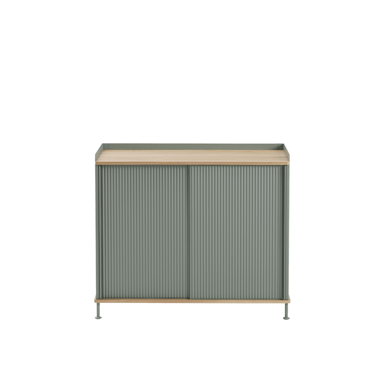 ENFOLD Cabinet Dirty Green with Oak Top
