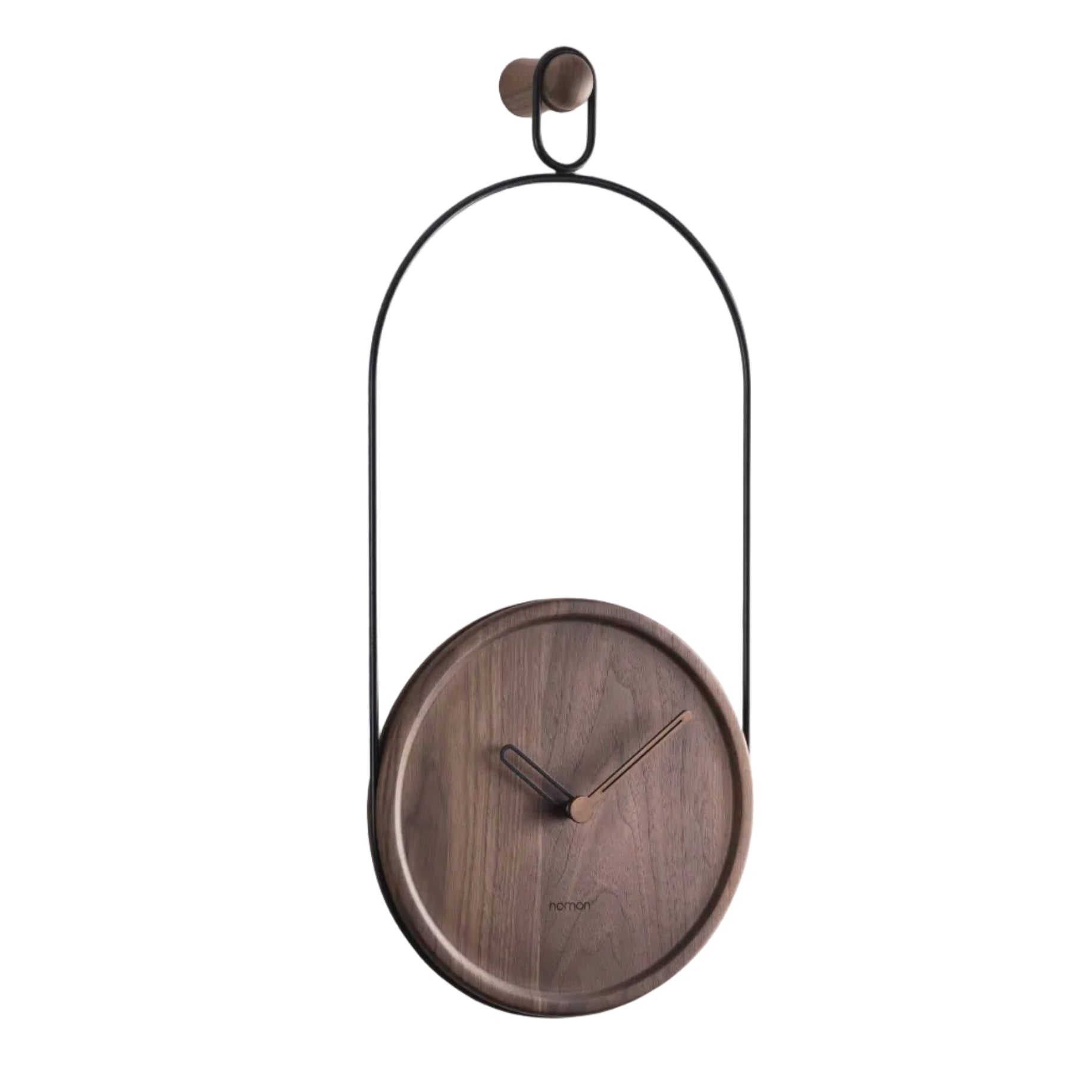 Wanduhr ESLABON aus Nussbaum mit Schwarz