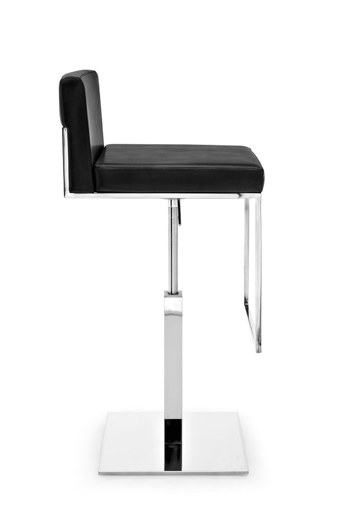 Barhocker EVEN PLUS mit schwarzem Sitz und verchromtem Gestell