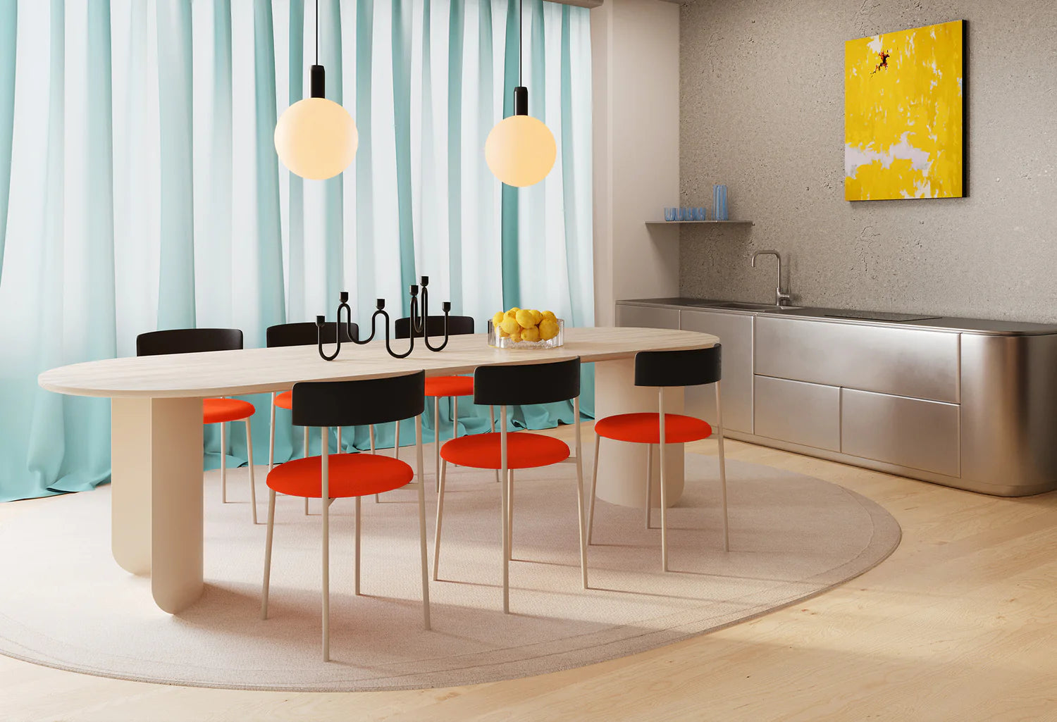 Ovaler Teppich NEO beige