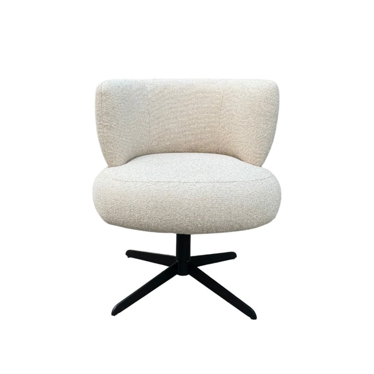 Alexis beige office chair with a black base