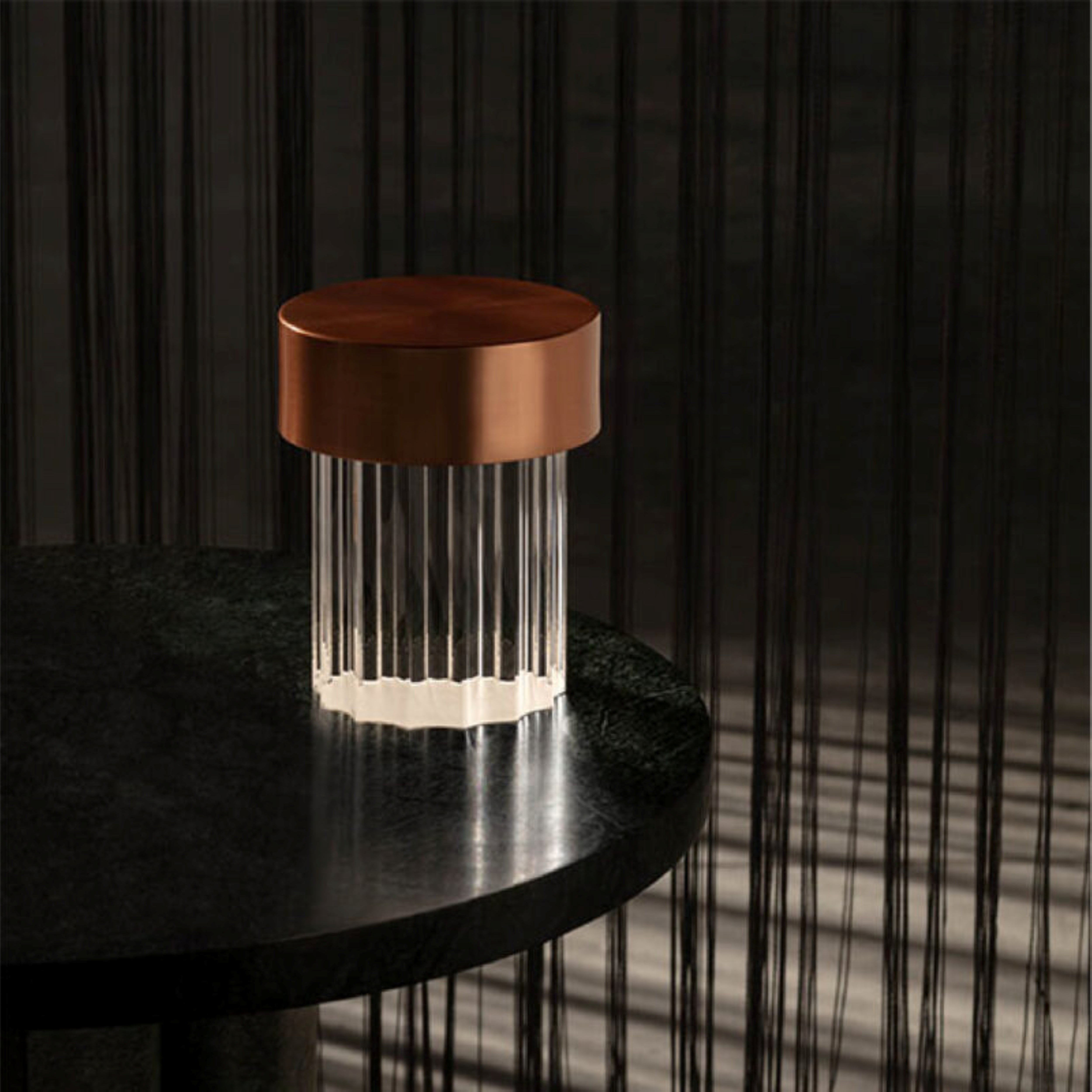Tragbare Lampe LAST ORDER FLUTED kupferfarben