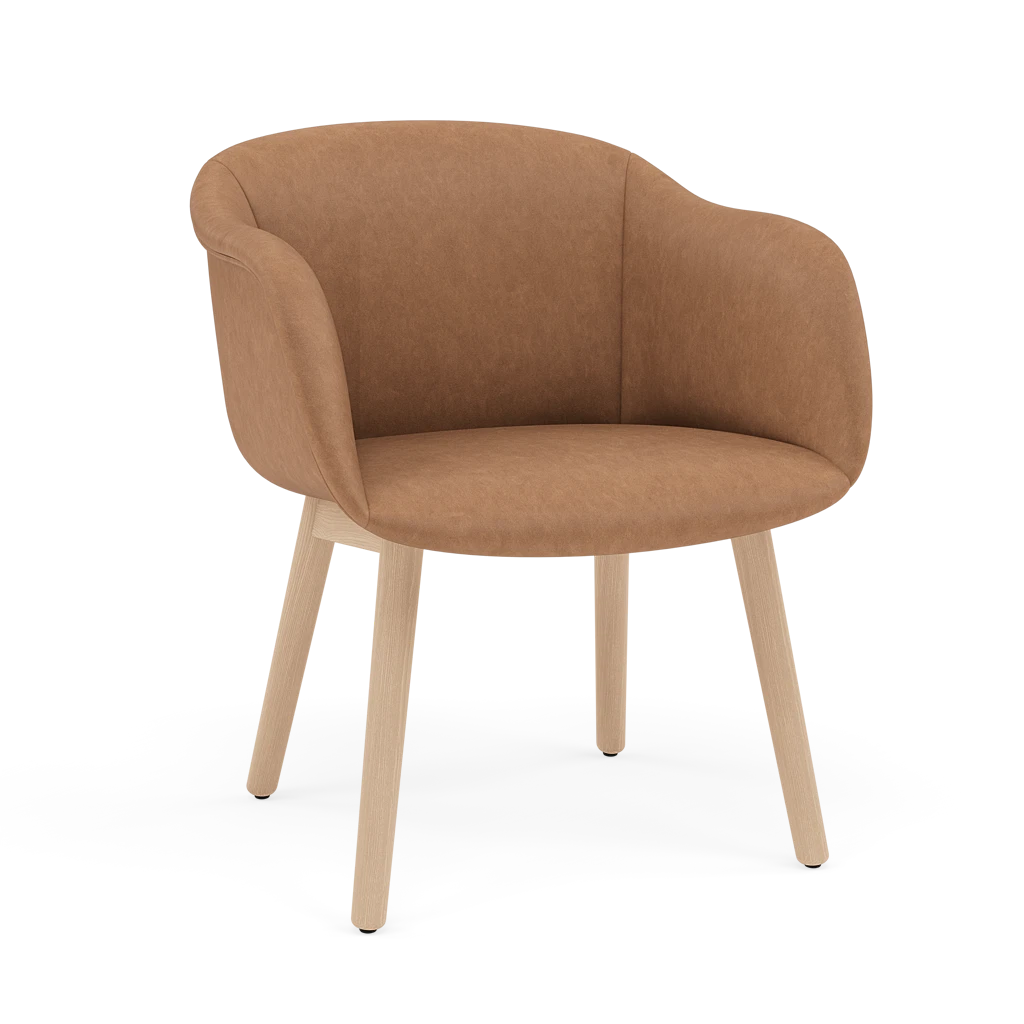 Personalisierbarer FIBER SOFT Stuhl mit Holzgestell
