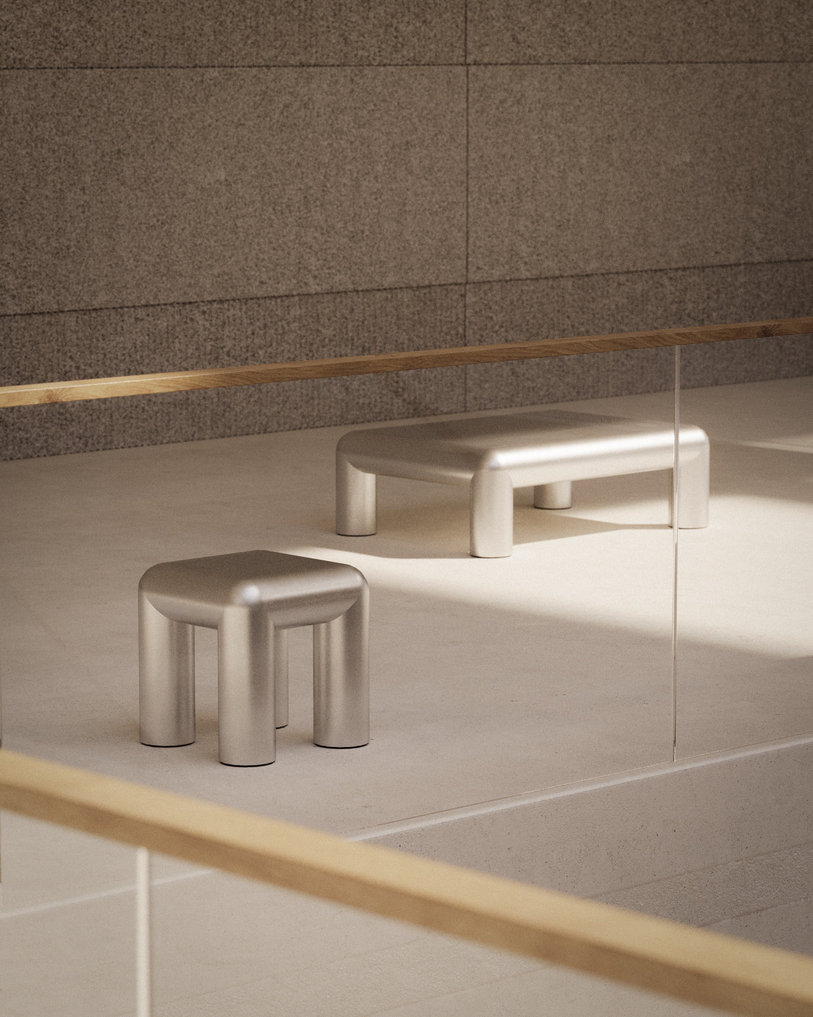 Rechteckiger Couchtisch CUBIO Aluminium