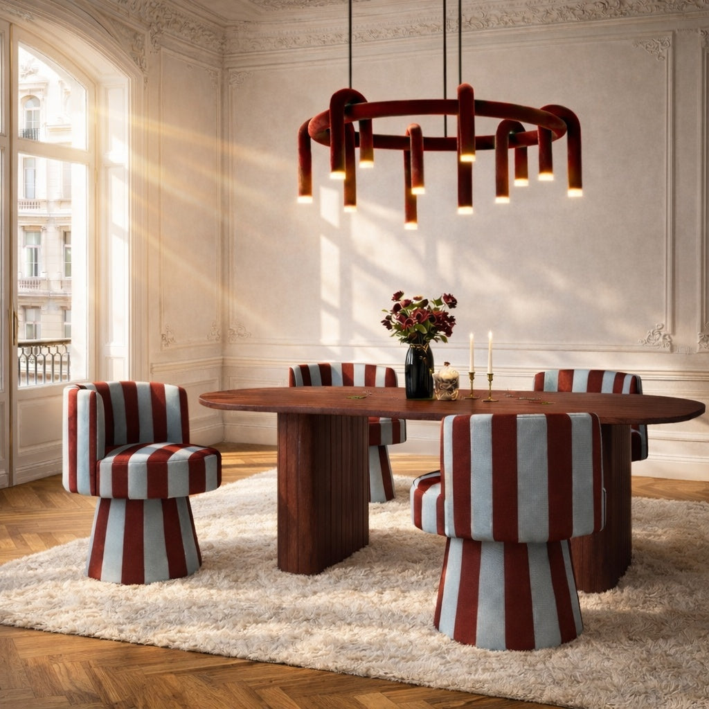 Drehstuhl LINEA SOFT in Bordeaux mit Himmelblau