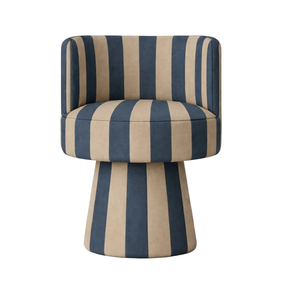 Drehstuhl LINEA SOFT in Jeansblau mit Beige