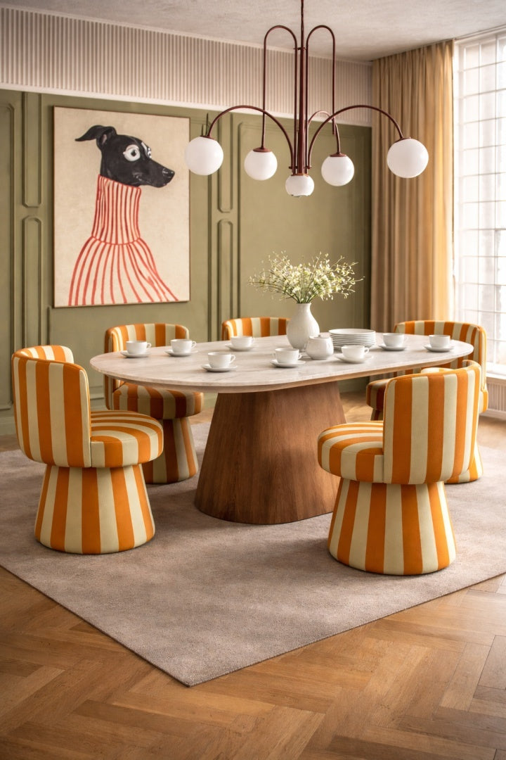 Drehstuhl LINEA SOFT in Braun mit Beige