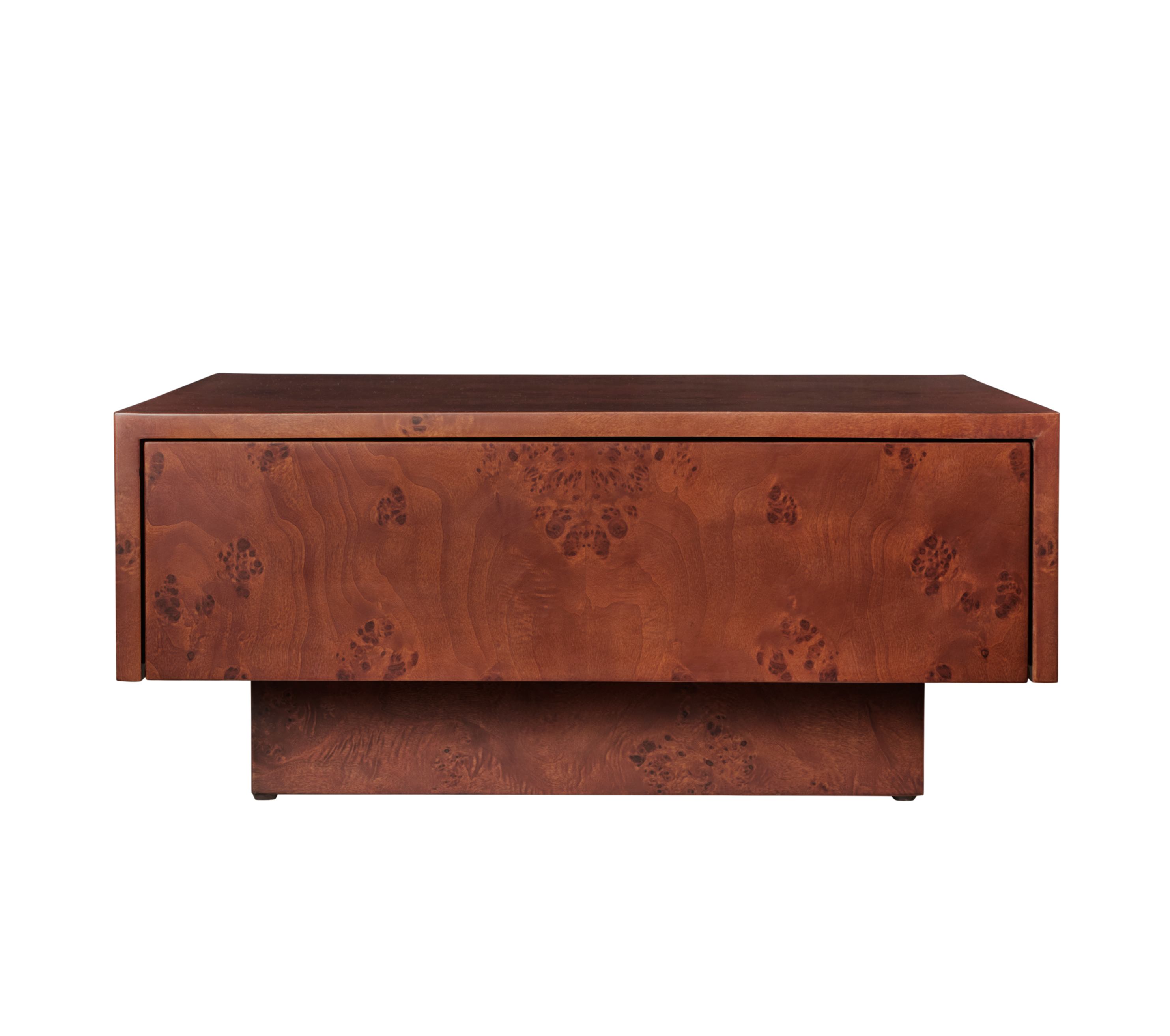 Couchtisch mit Schublade BURL braun Furnier aus Pappelholz