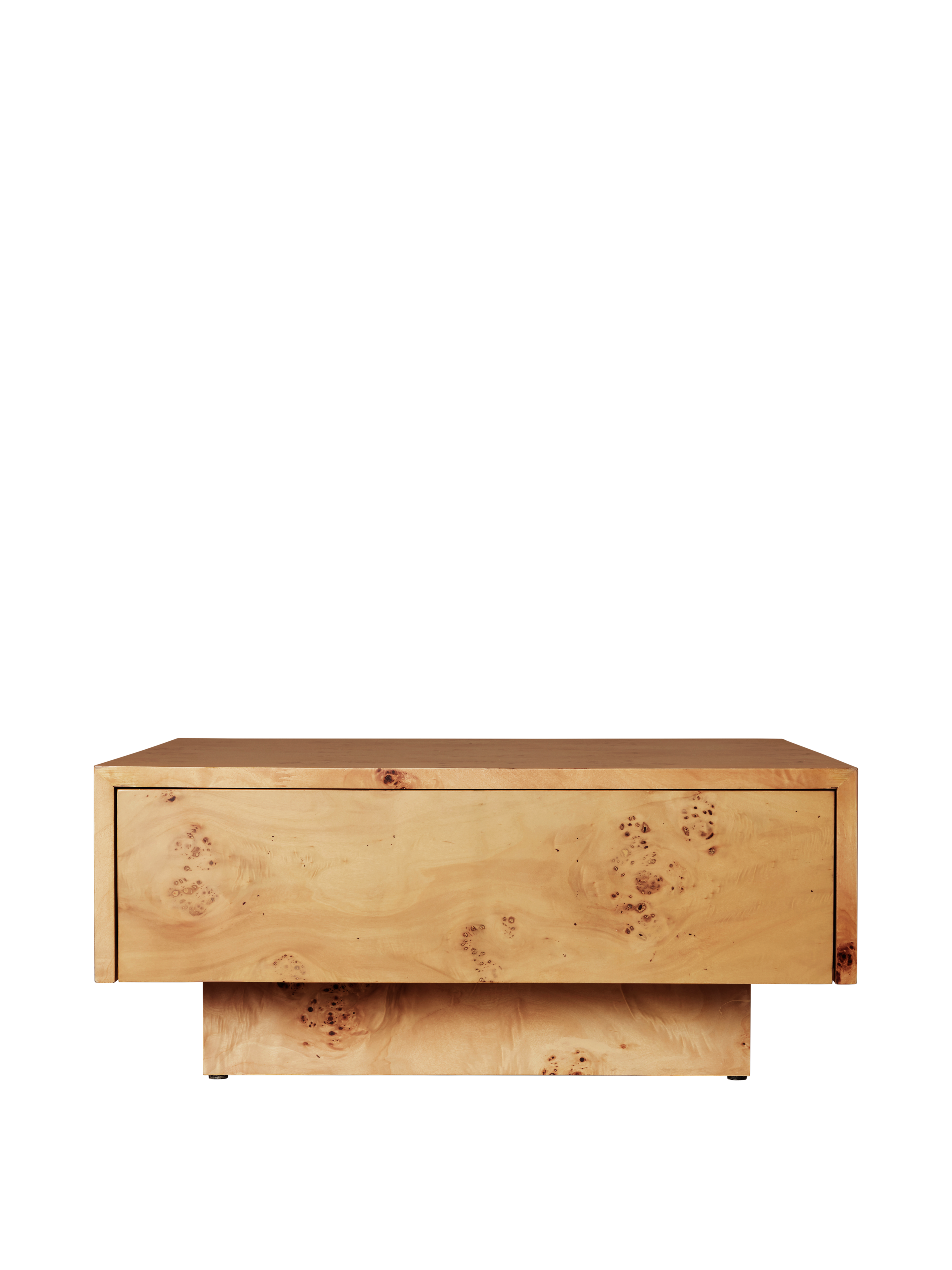 Couchtisch mit Schublade BURL Furnier aus Pappelholz