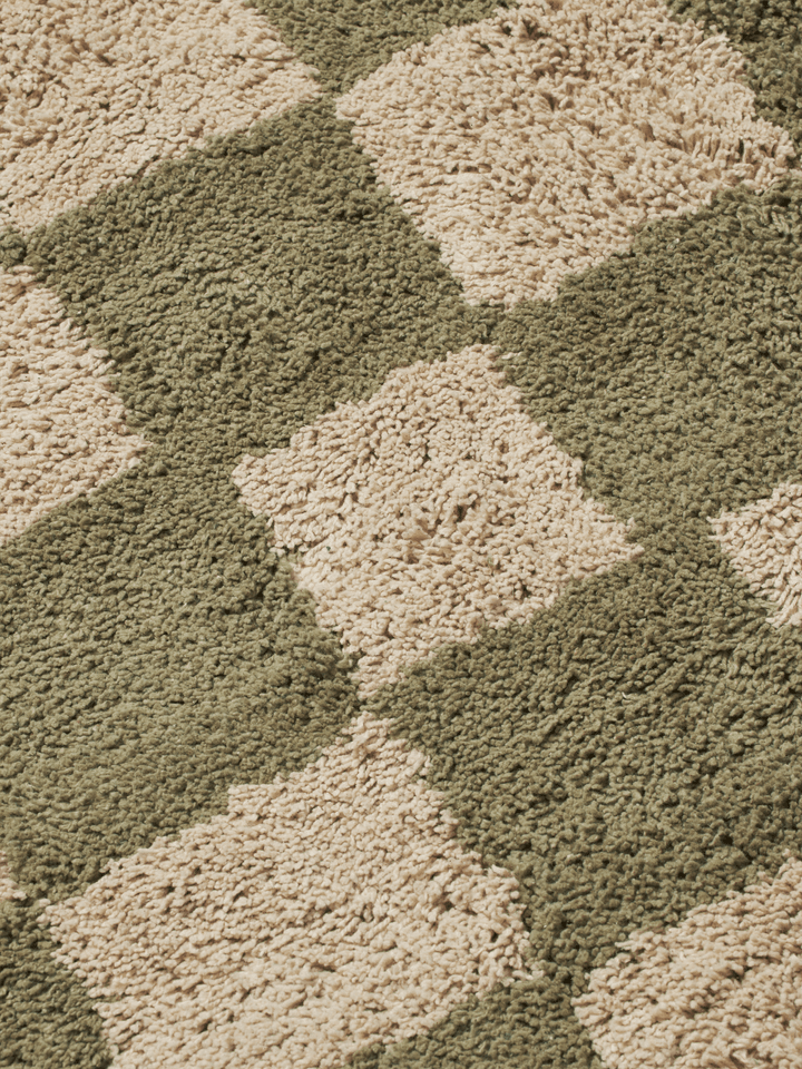 Teppich MARA grün mit sandfarbenem