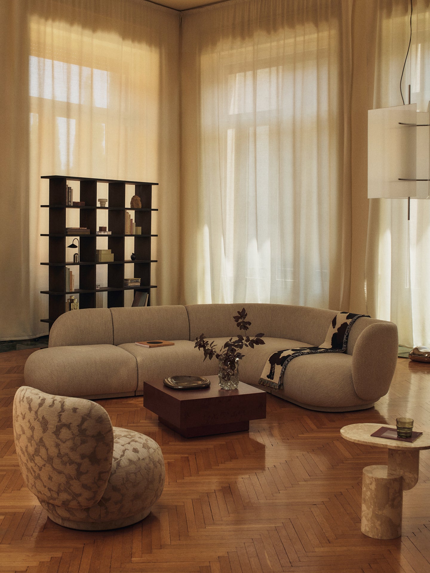 Couchtisch mit Schublade BURL Furnier aus Pappelholz