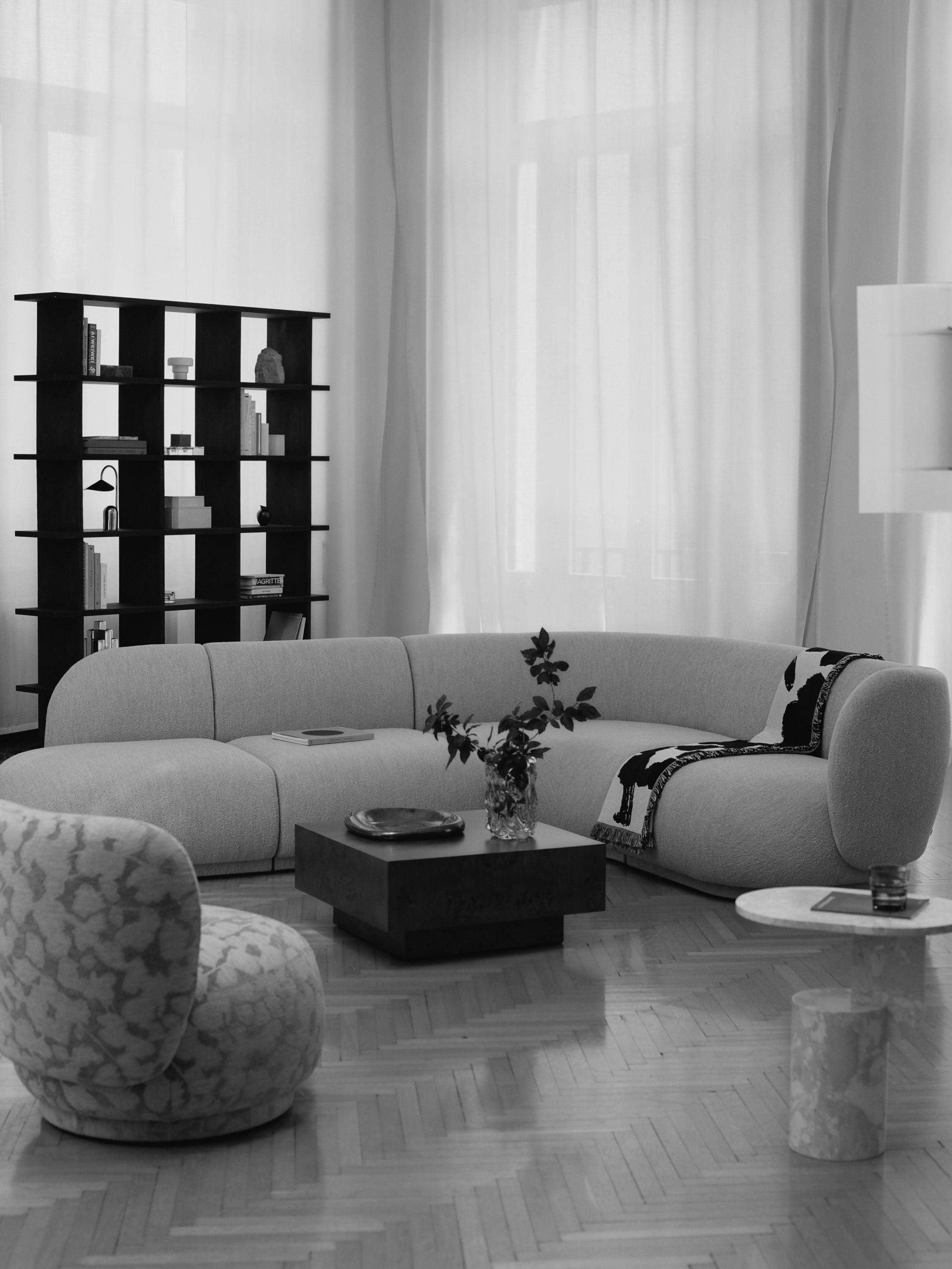 Couchtisch mit Schublade BURL Furnier aus Pappelholz